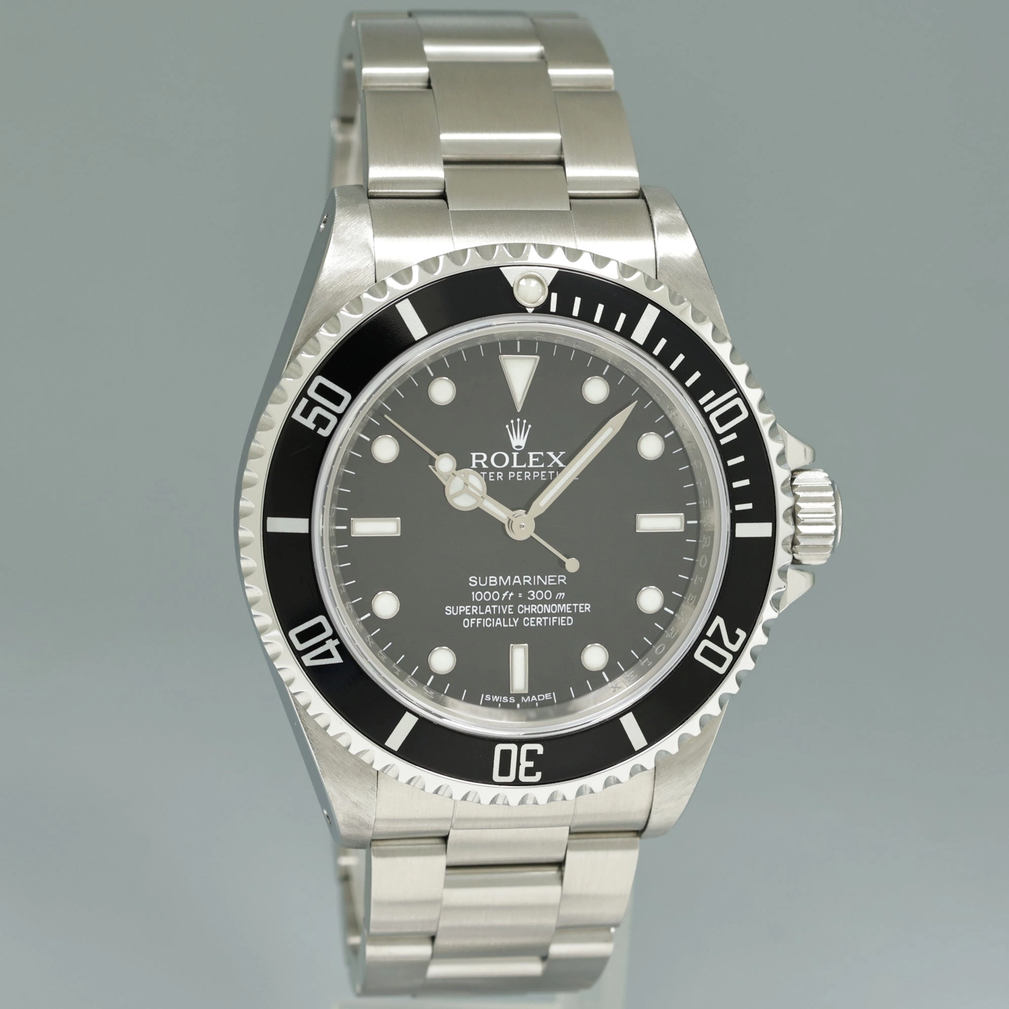 2008 ENGRAVED REHAUT Rolex Submariner No-Date 4 Line 14060M Steel Black Watch Box