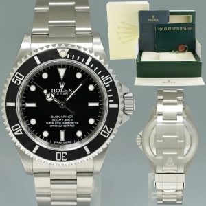 2008 ENGRAVED REHAUT Rolex Submariner No-Date 4 Line 14060M Steel Black Watch Box