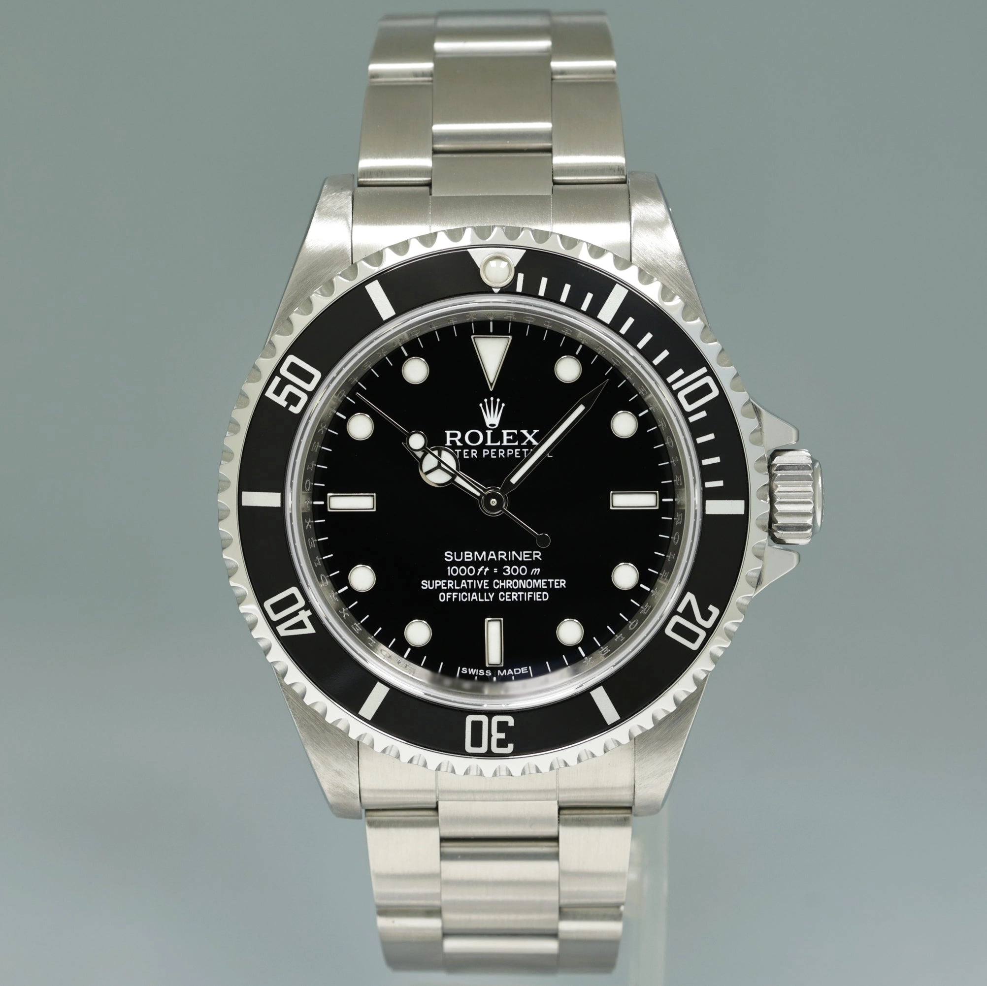 2008 ENGRAVED REHAUT Rolex Submariner No-Date 4 Line 14060M Steel Black Watch Box