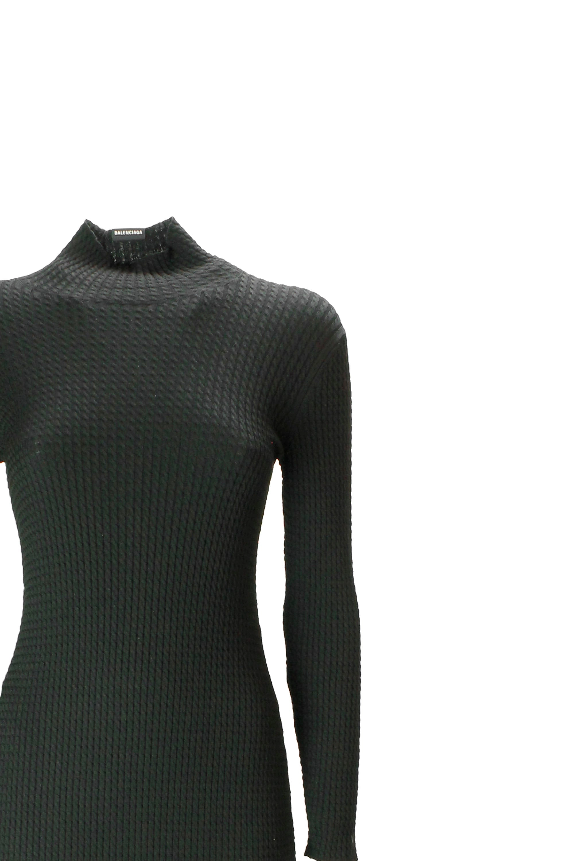 Balenciaga Micro Cable Knit Fitted Dress