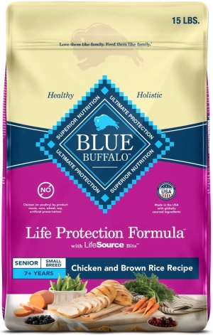 Blue Buffalo Life Protection Natural Chicken & Brown Rice Recipe Small Breed Senior Dry Dog Food