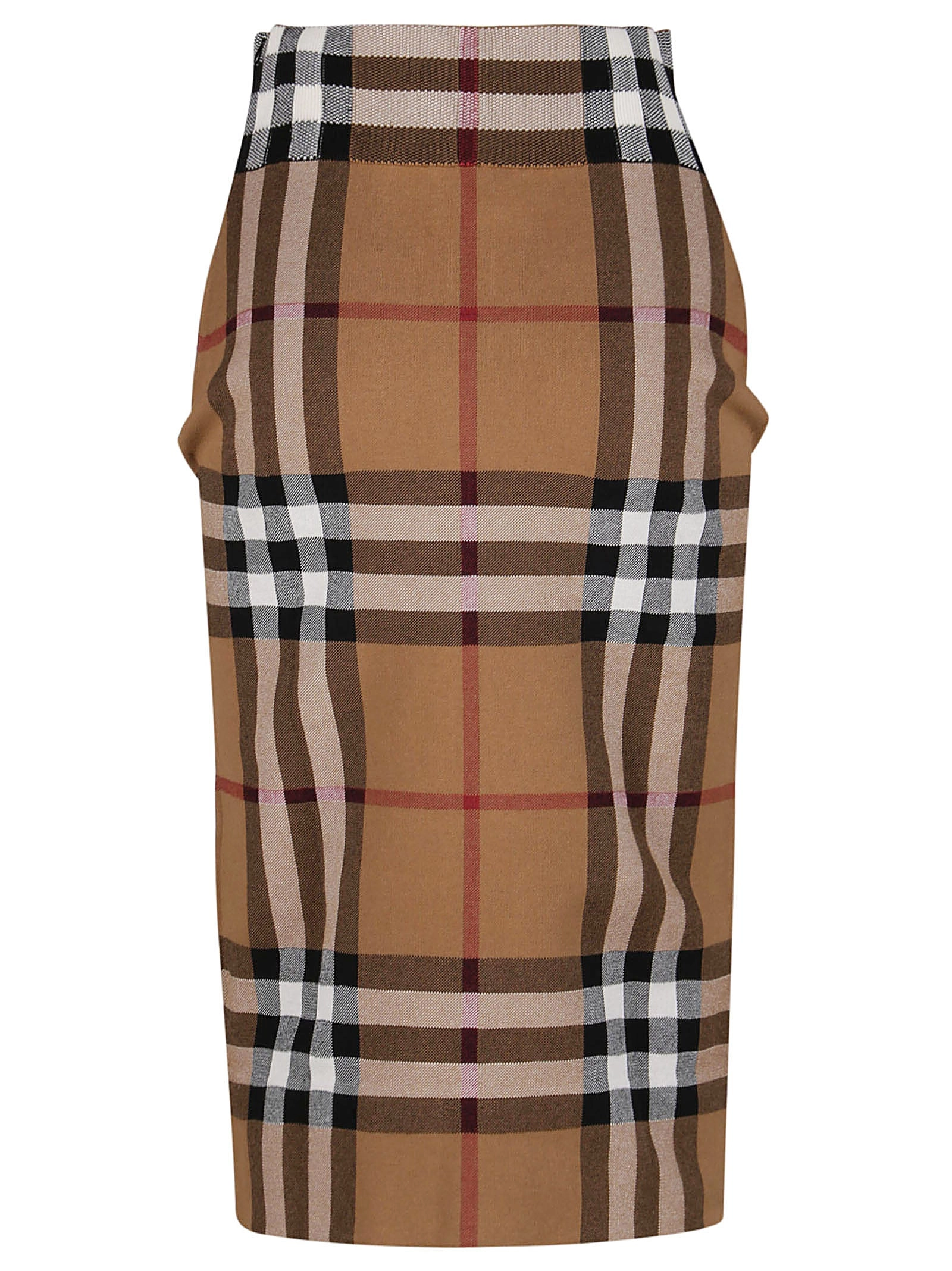 Burberry Check Jacquard Fitted Skirt