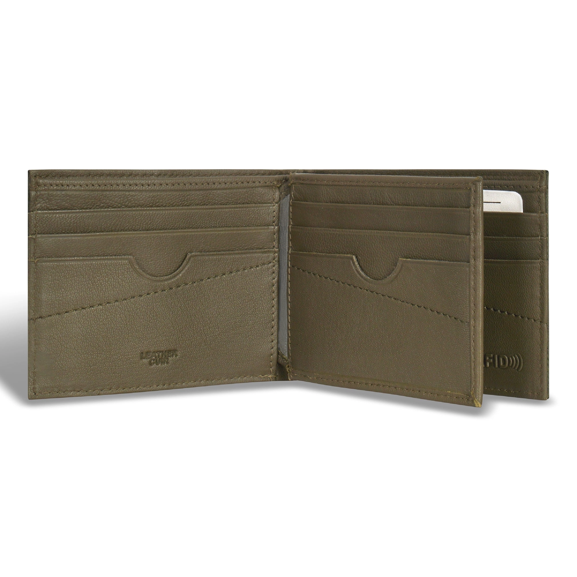 Camo / Leather Center Wing Wallet *Drop Ship*