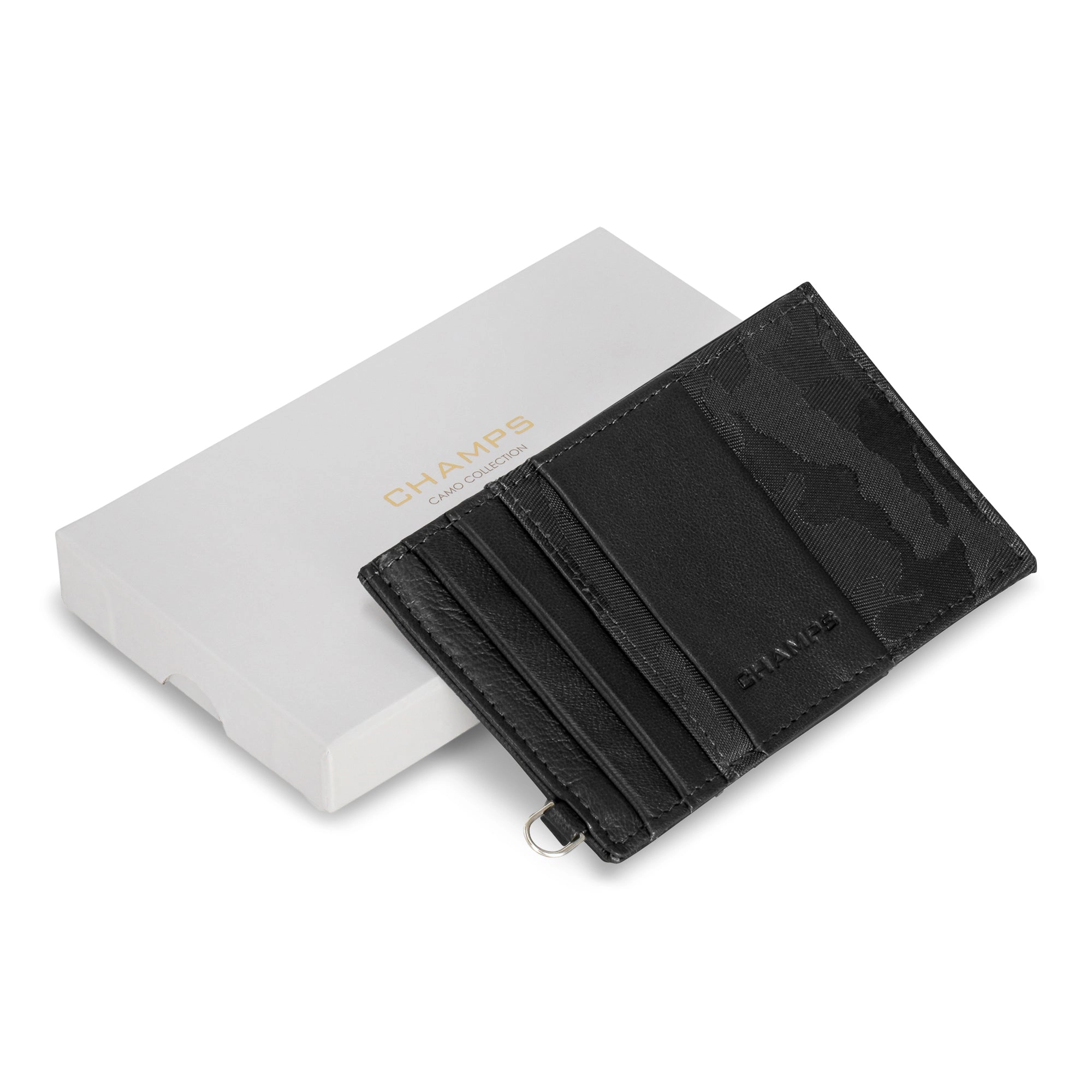 Camo / Leather Slim Cardholder *Drop Ship*