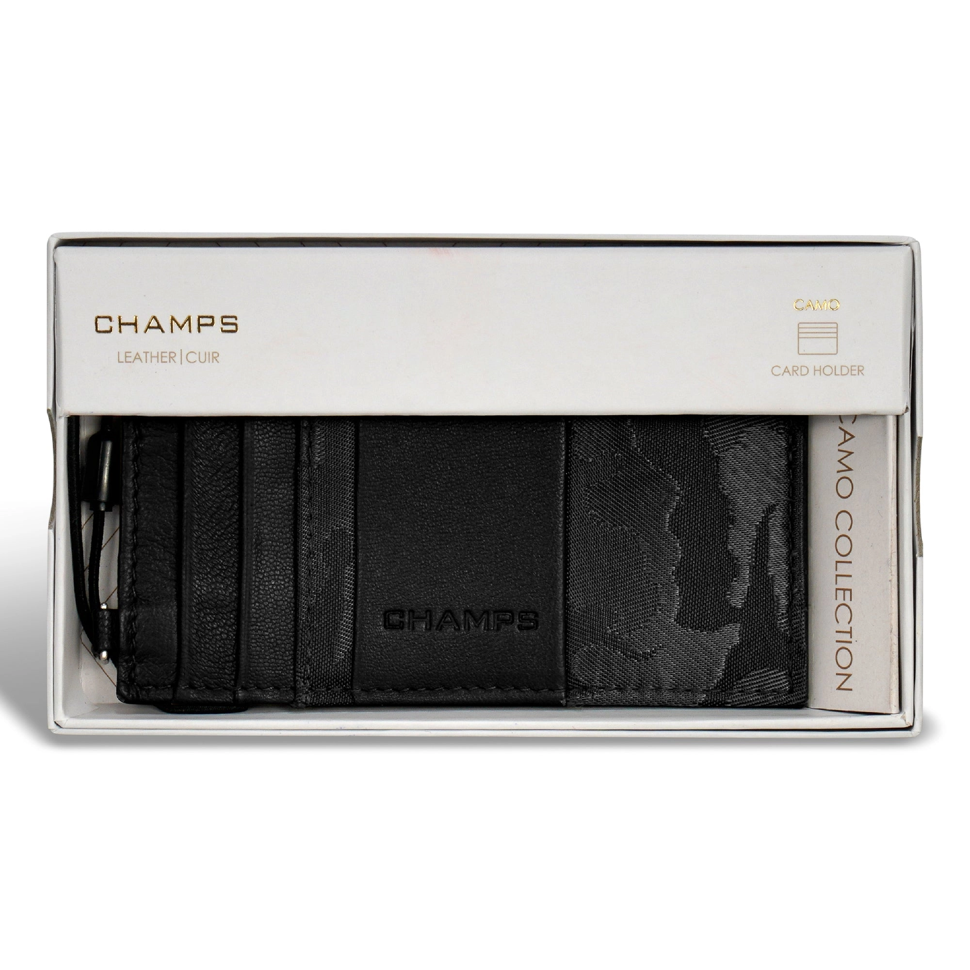 Camo / Leather Slim Cardholder *Drop Ship*