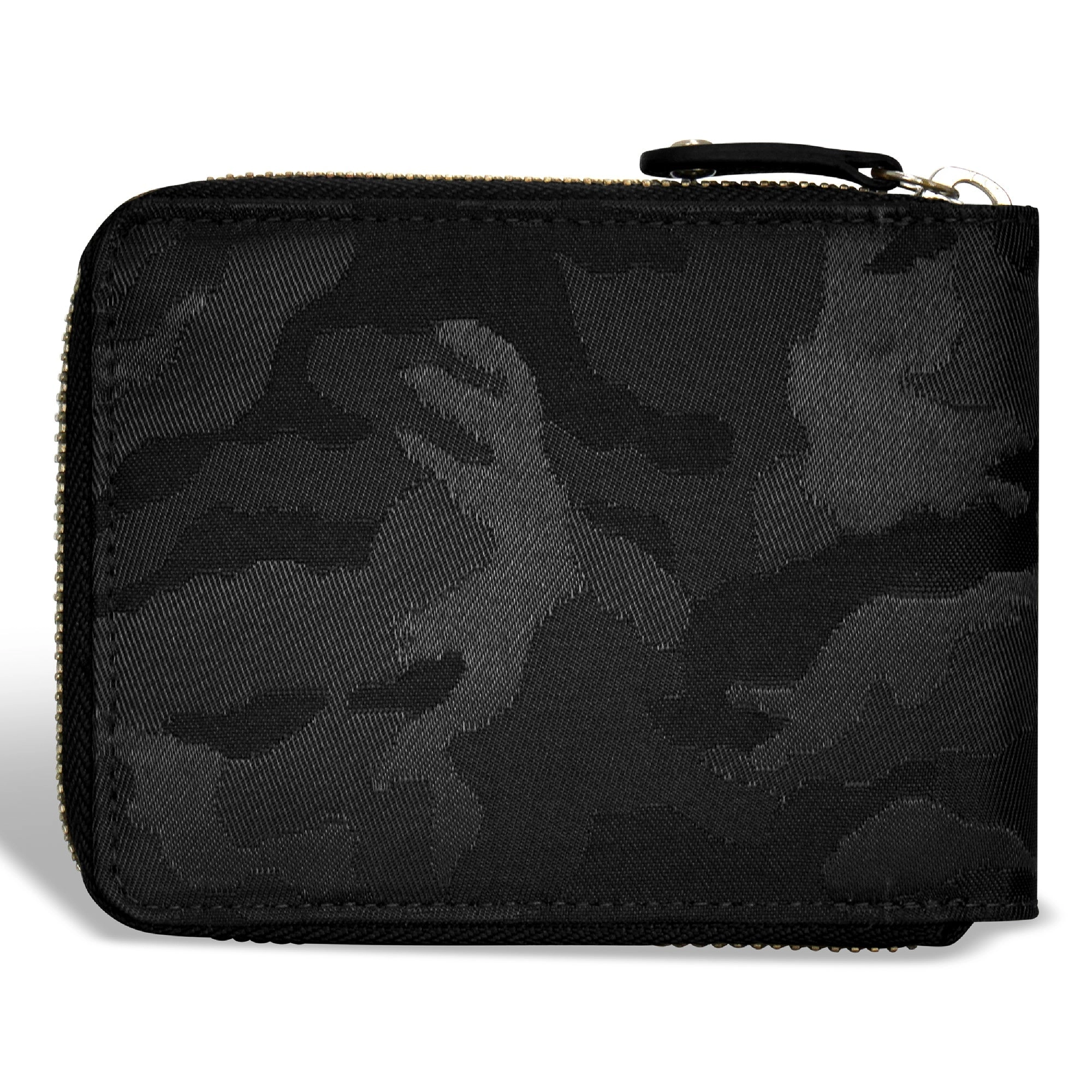 Camo / Leather Zip Around Wallet *Drop Ship*