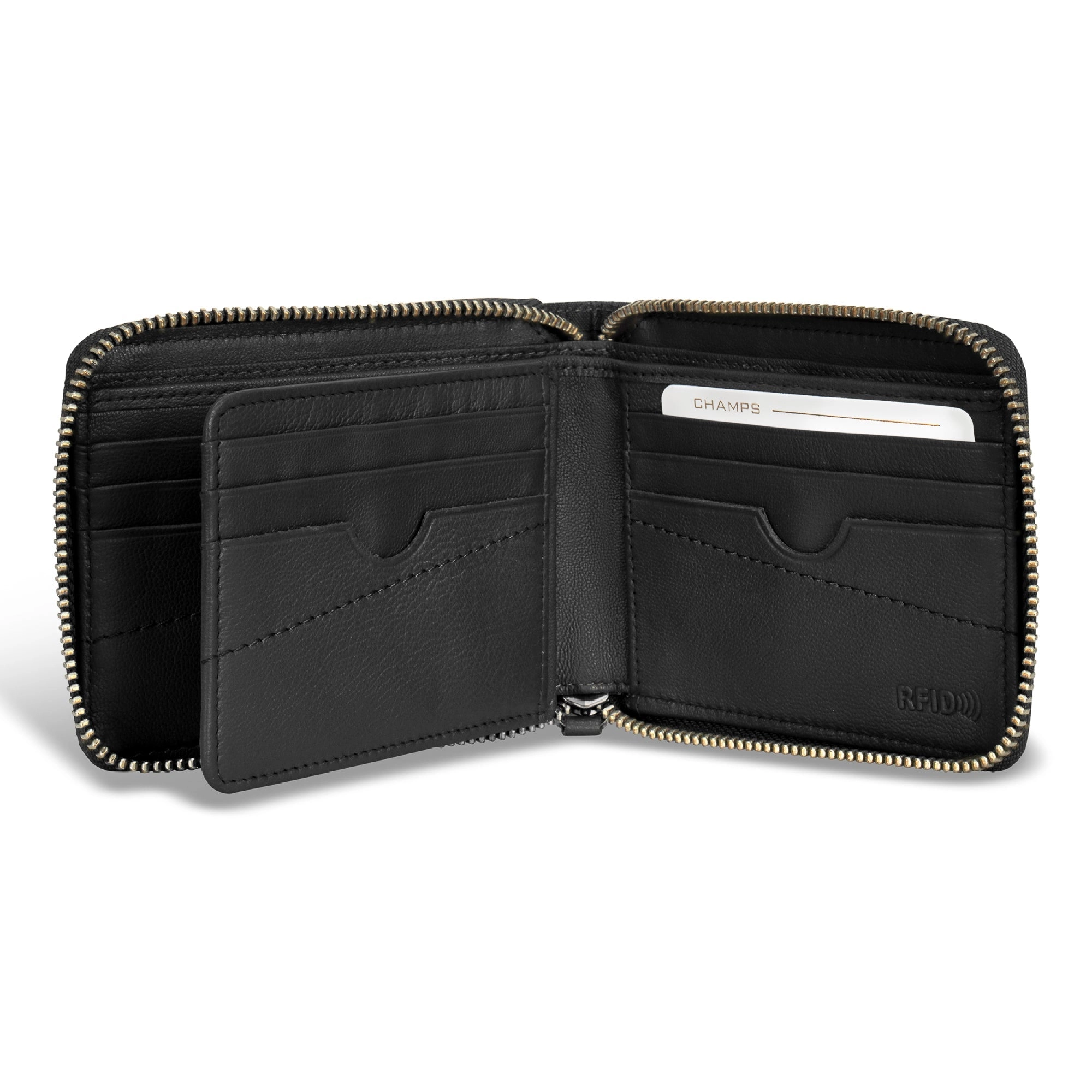 Camo / Leather Zip Around Wallet *Drop Ship*