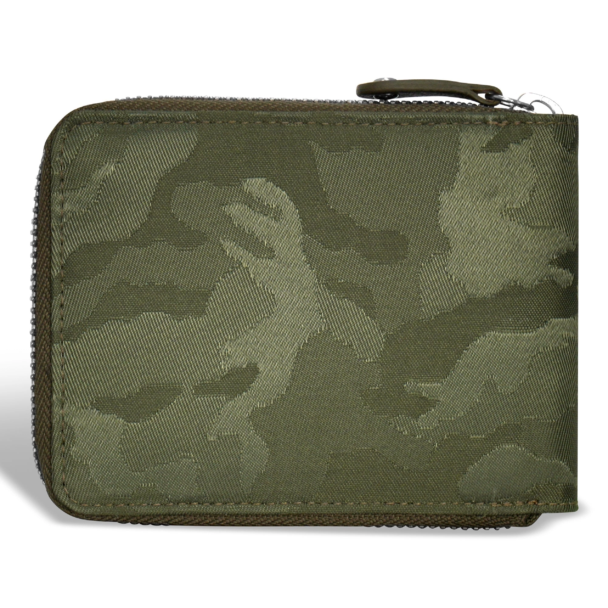 Camo / Leather Zip Around Wallet *Drop Ship*