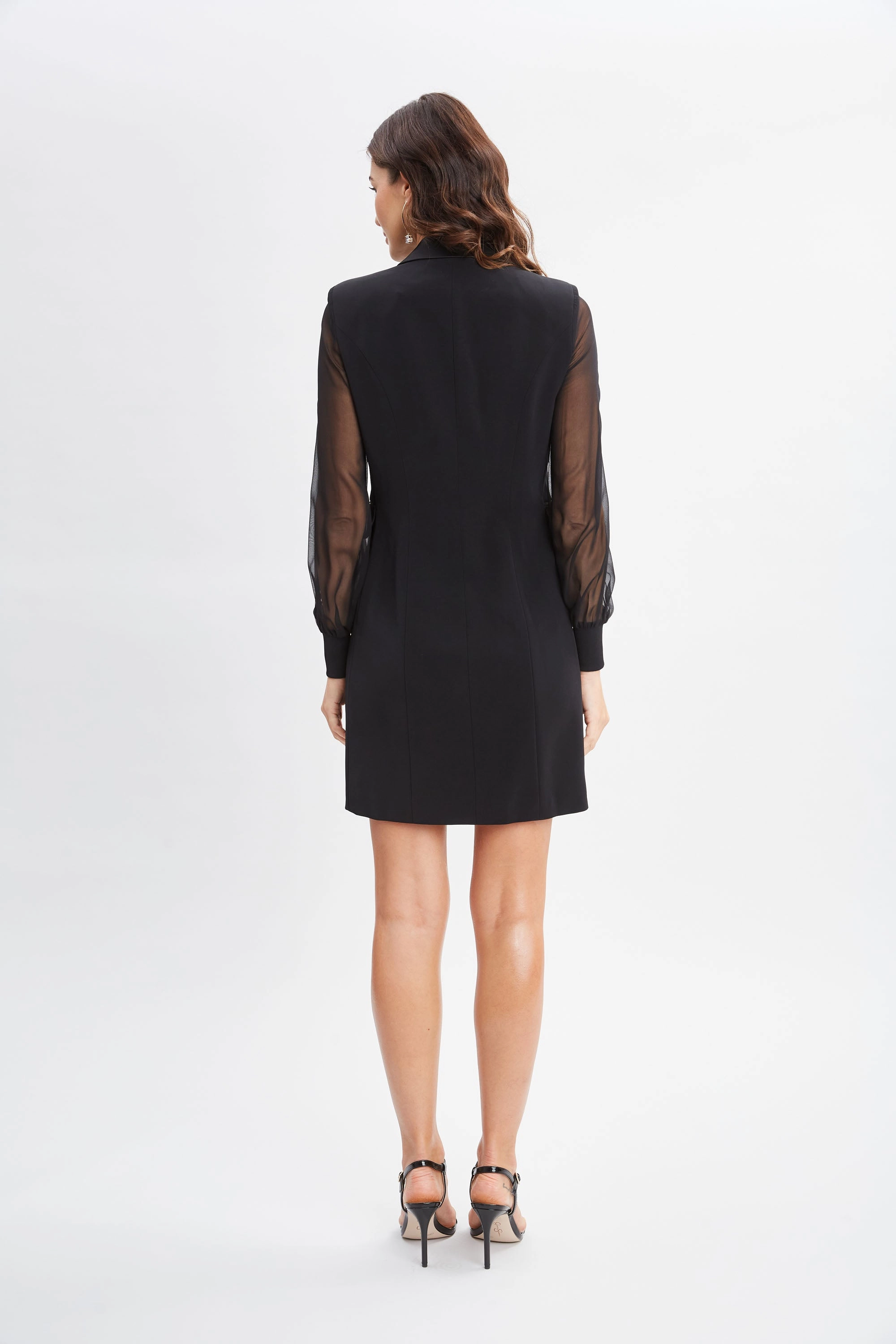 Chiffon Sleeve Blazer Dress