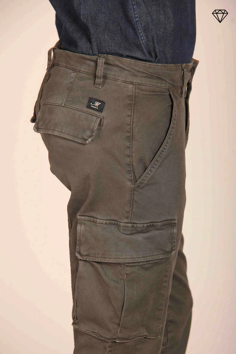 Chile men's cargo pants in gabardine extra slim fit ①