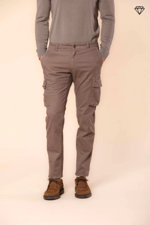 Chile men's cargo pants in gabardine extra slim fit ①