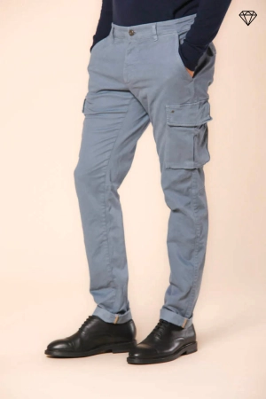 Chile men's cargo pants in gabardine extra slim fit ①