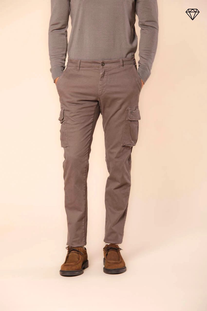 Chile men's cargo pants in gabardine extra slim fit ①