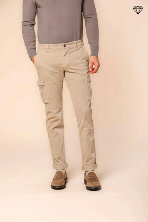 Chile men's cargo pants in gabardine extra slim fit ①