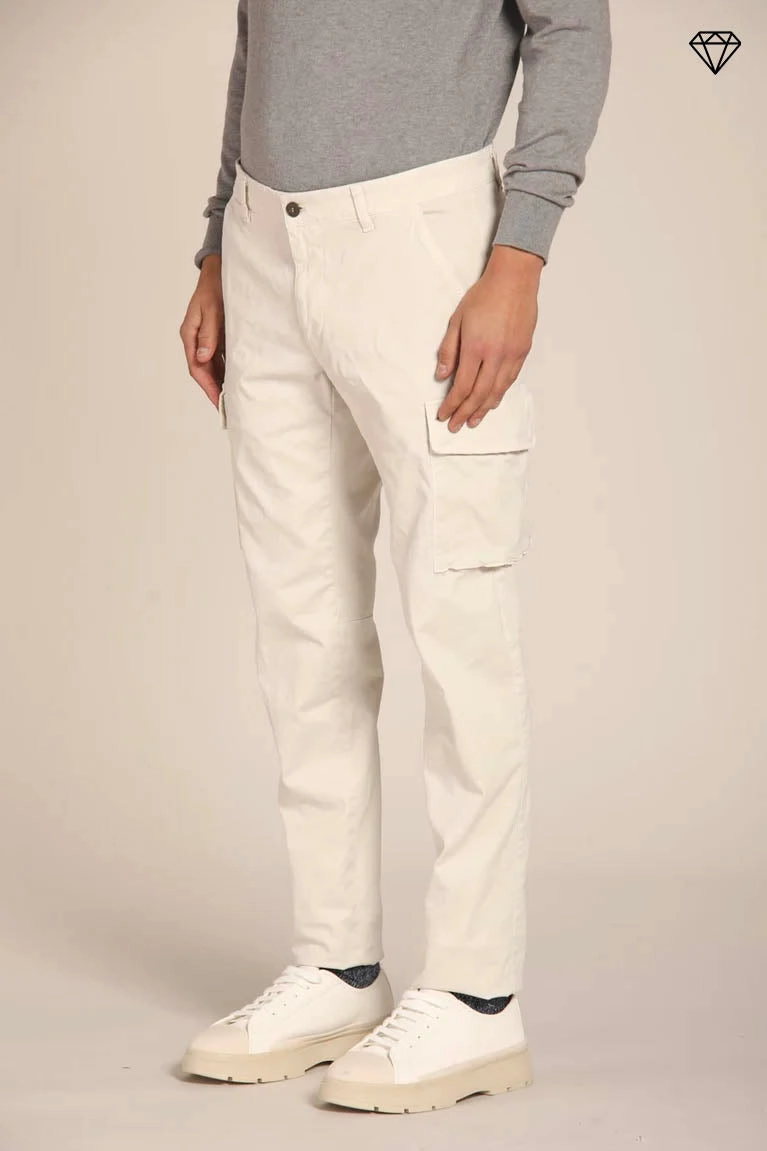 Chile men's cargo pants in gabardine extra slim fit ①
