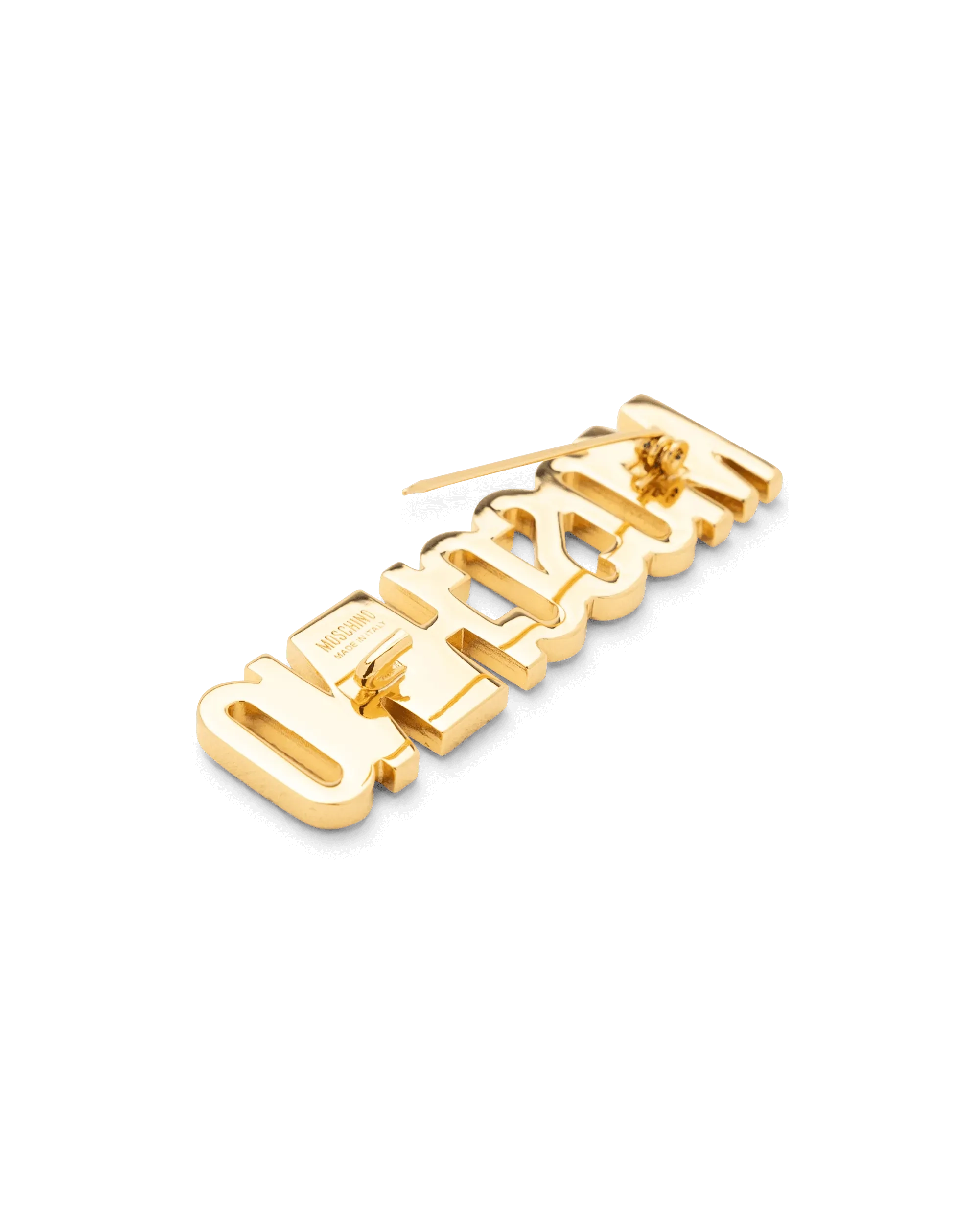 Crystal Embellished Logo Brooch