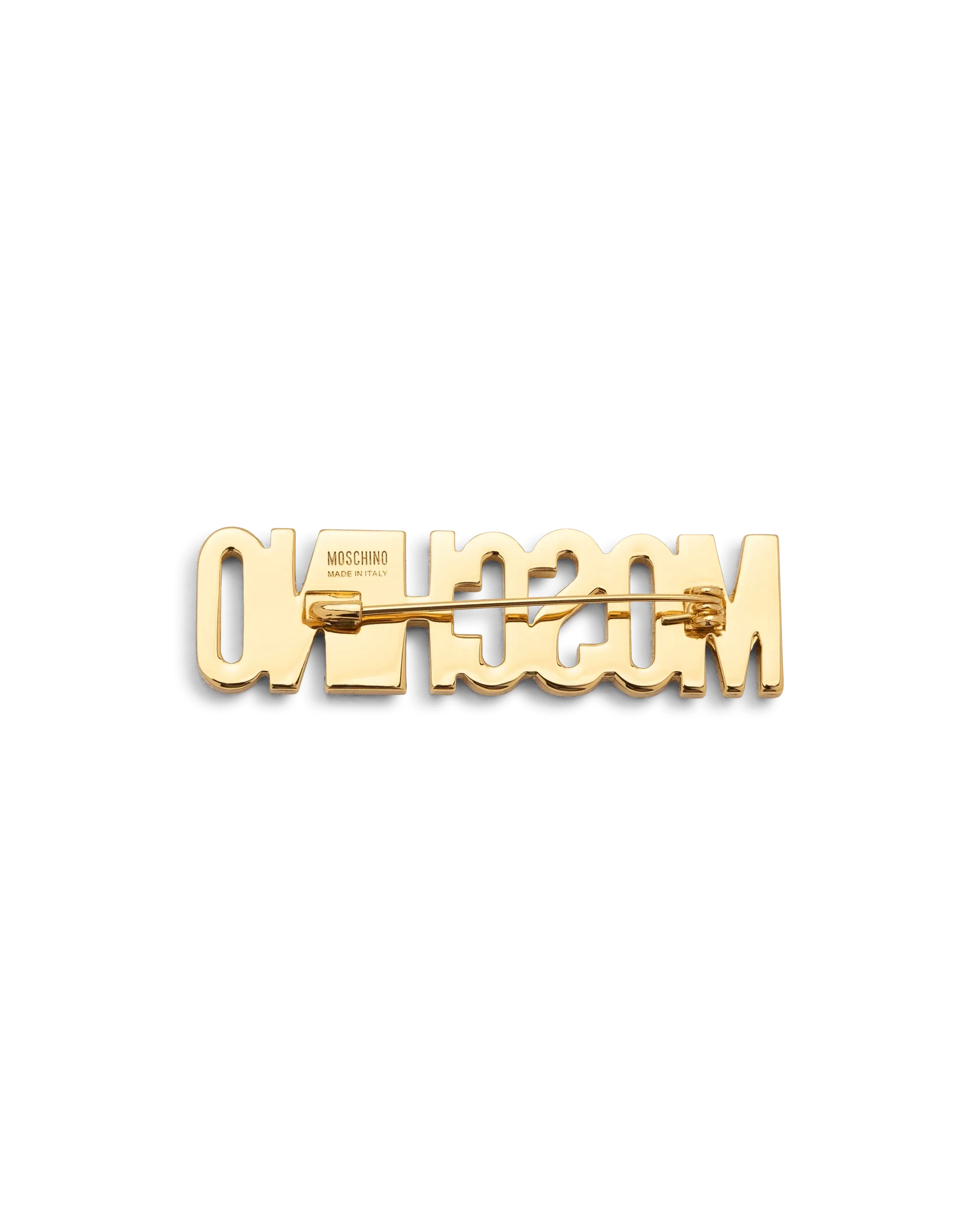 Crystal Embellished Logo Brooch