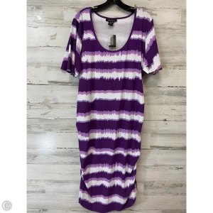 Dress Casual Midi By Ashley Stewart In Purple, Size: 3x