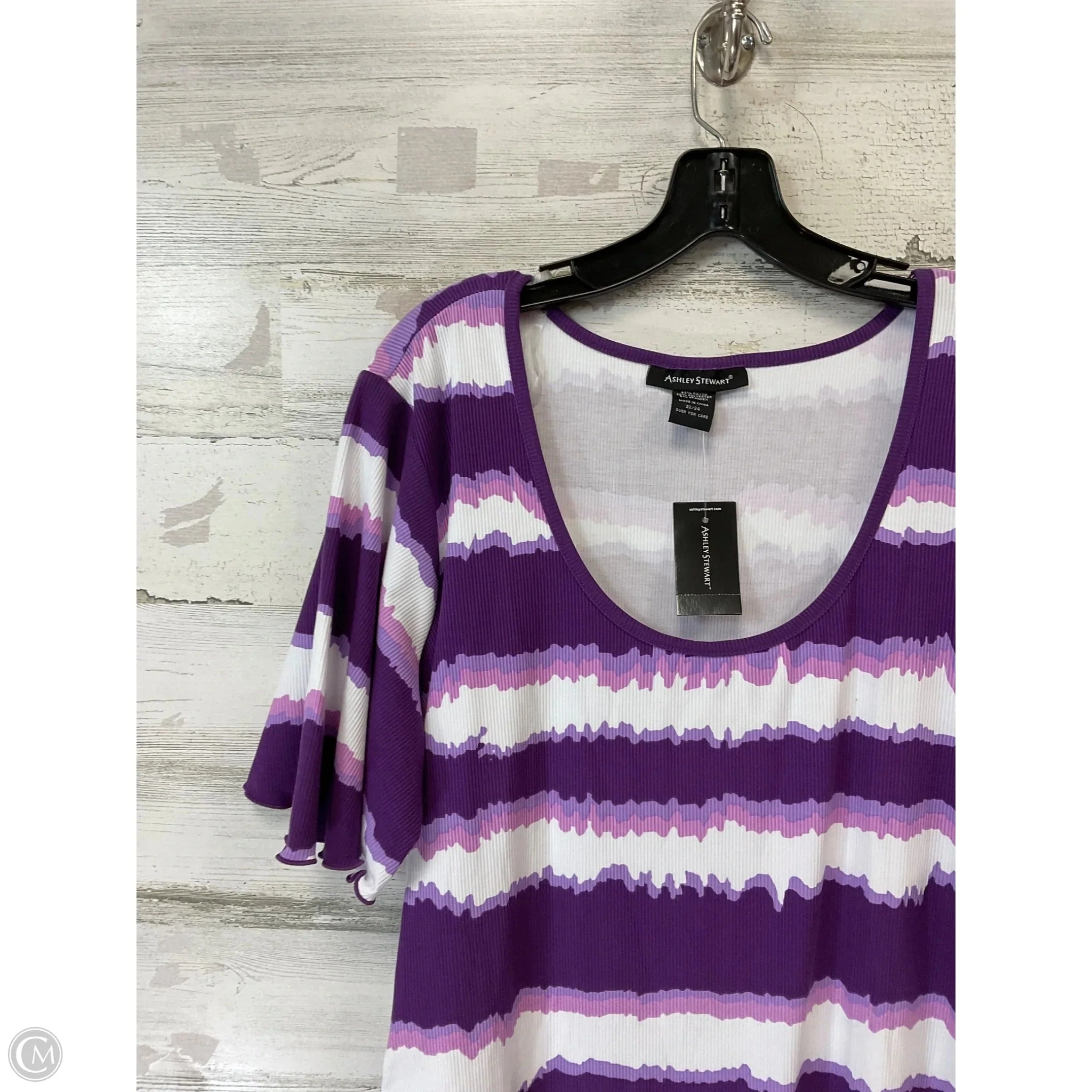 Dress Casual Midi By Ashley Stewart In Purple, Size: 3x