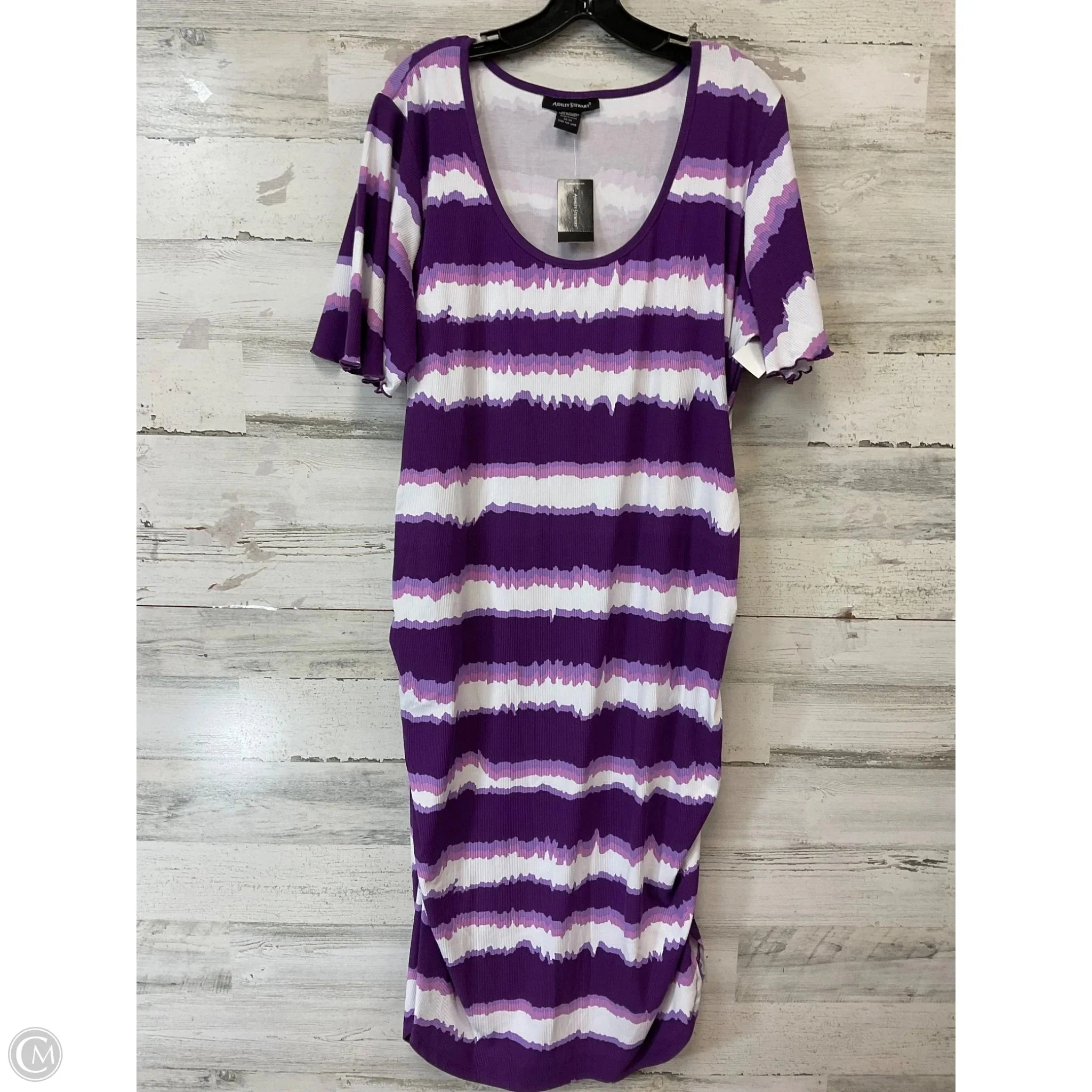 Dress Casual Midi By Ashley Stewart In Purple, Size: 3x