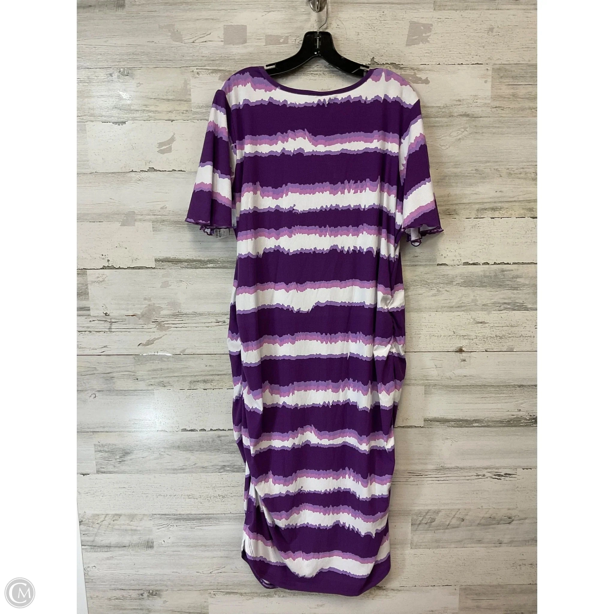 Dress Casual Midi By Ashley Stewart In Purple, Size: 3x