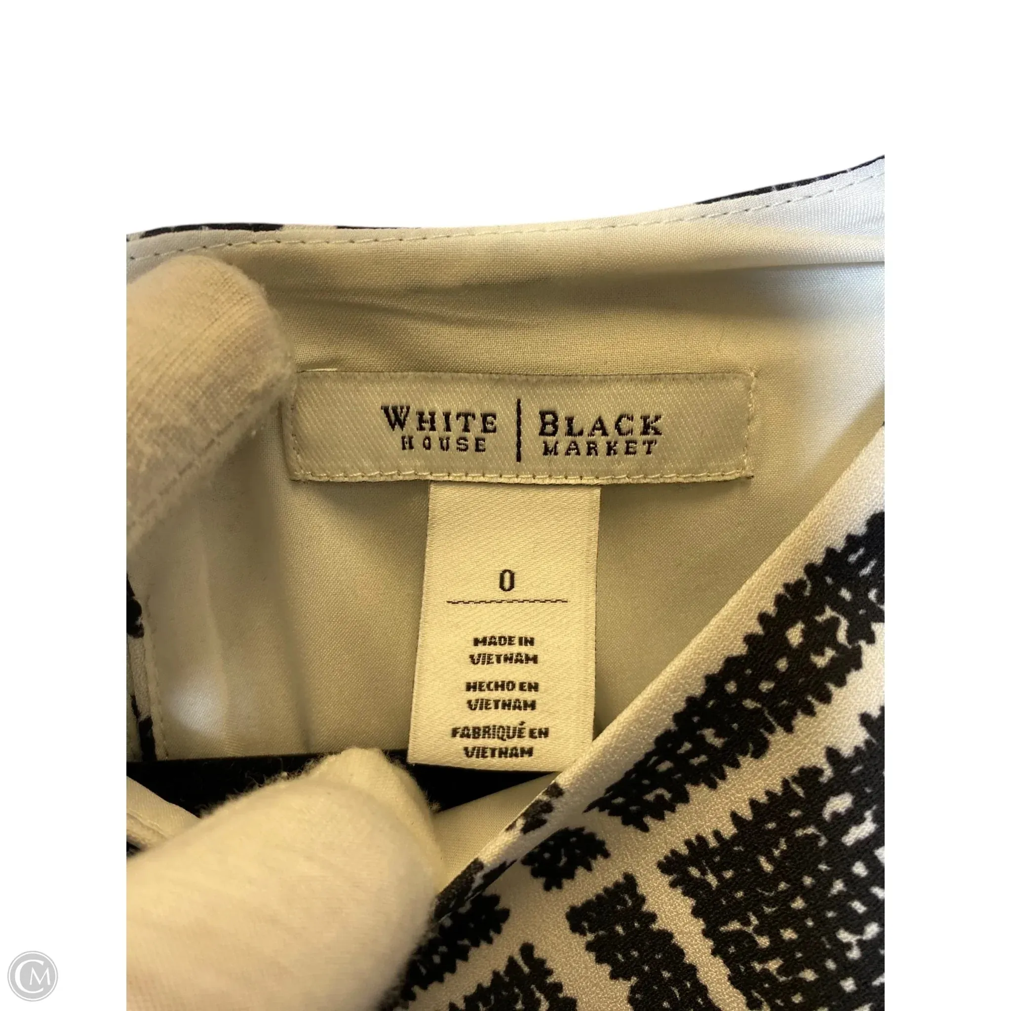 Dress Casual Midi By White House Black Market In Black & White, Size: 0