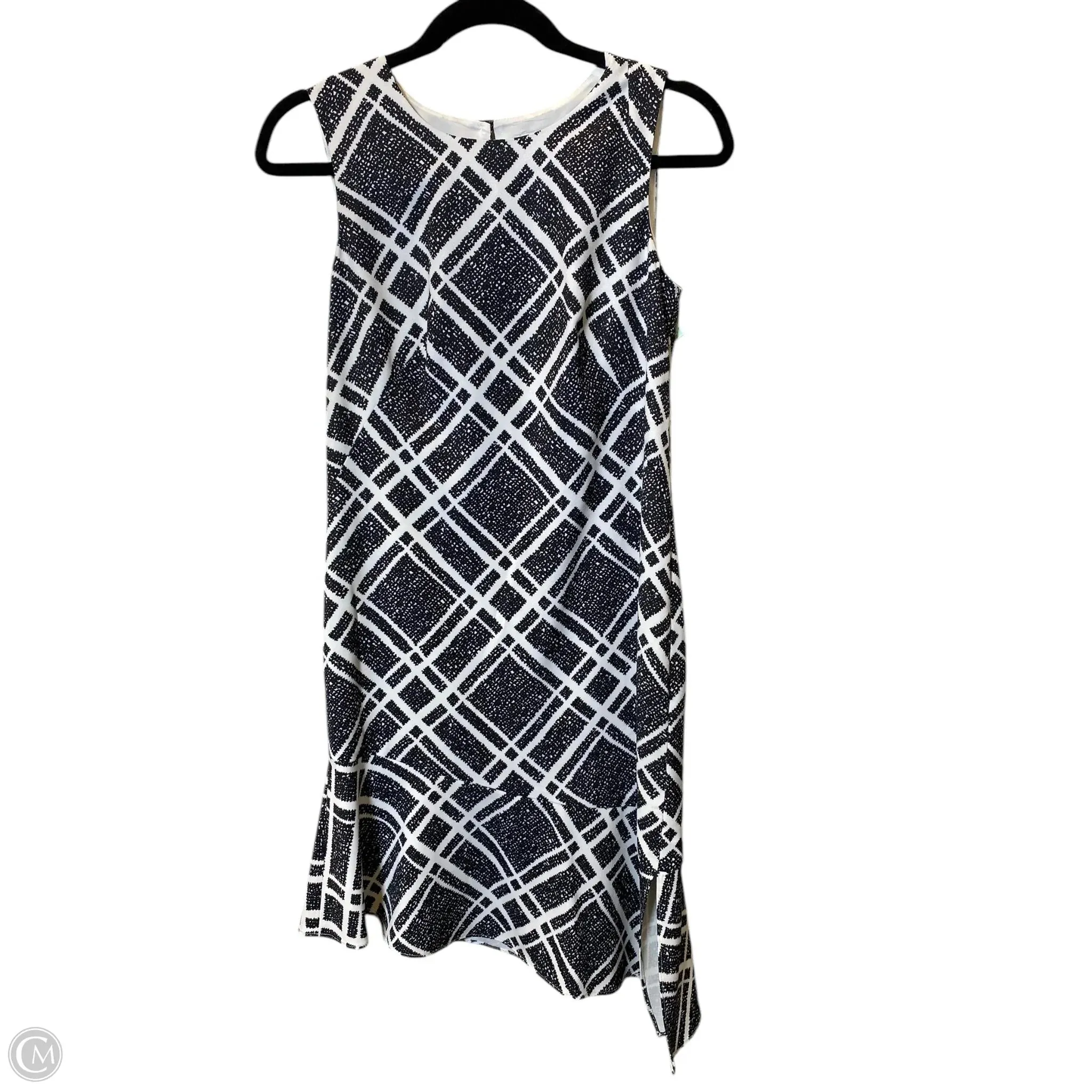 Dress Casual Midi By White House Black Market In Black & White, Size: 0