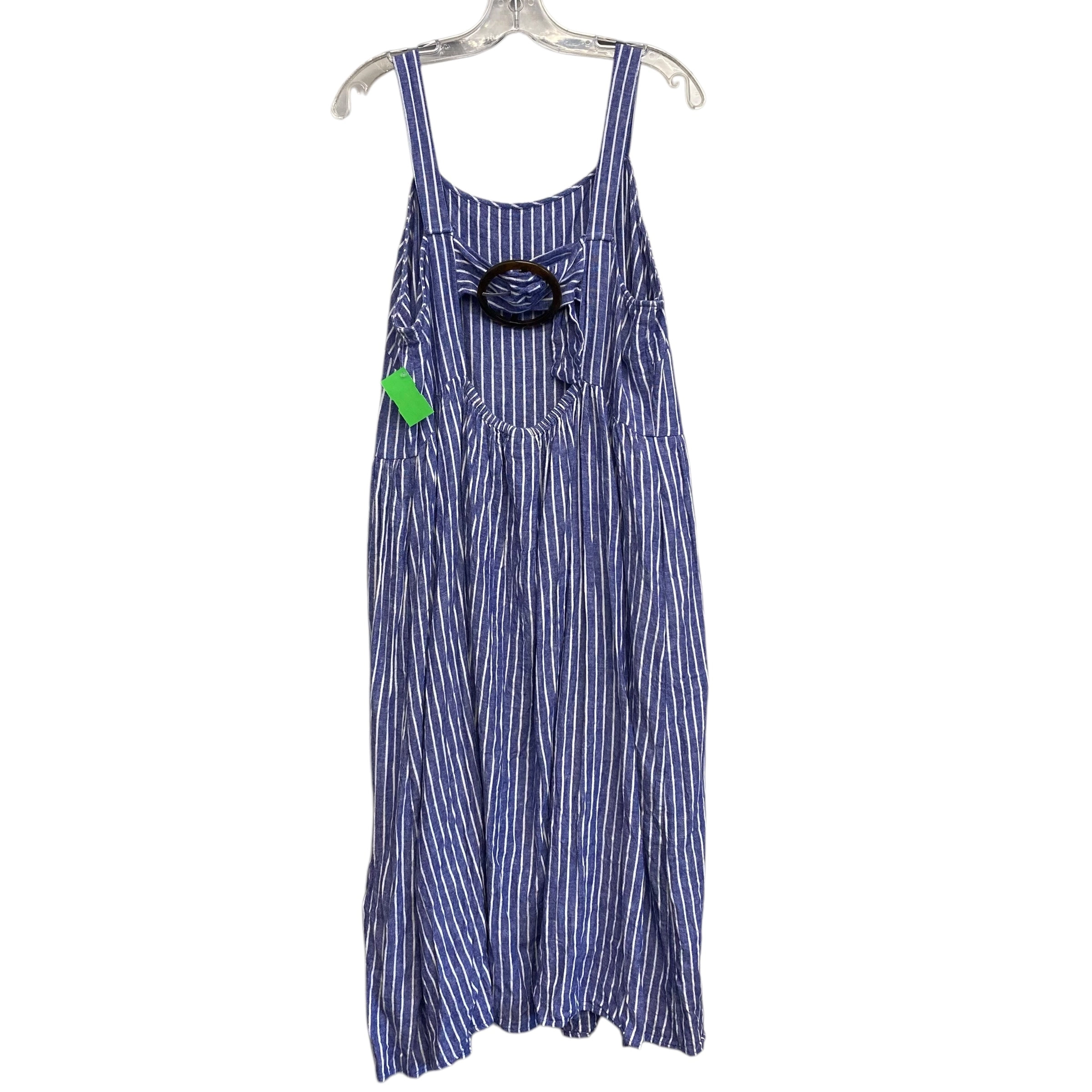 Dress Casual Midi By Who What Wear In Blue & White, Size:2X