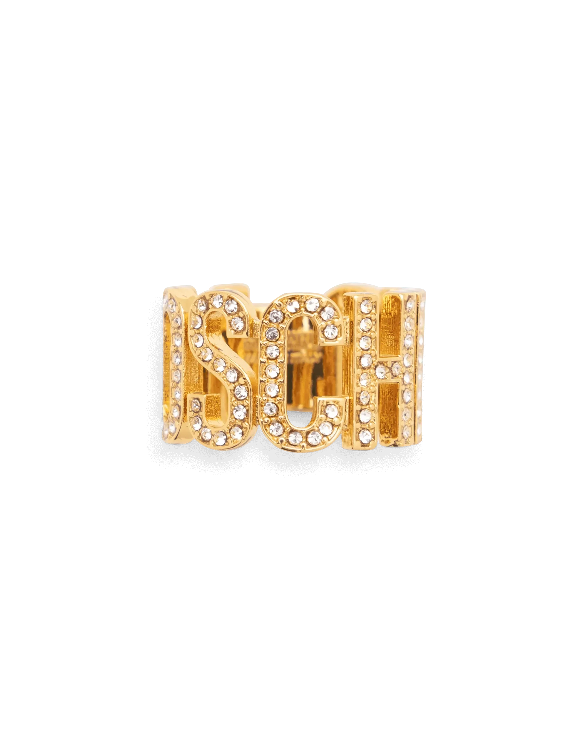 Iced Logo Lettering Embellished Ring