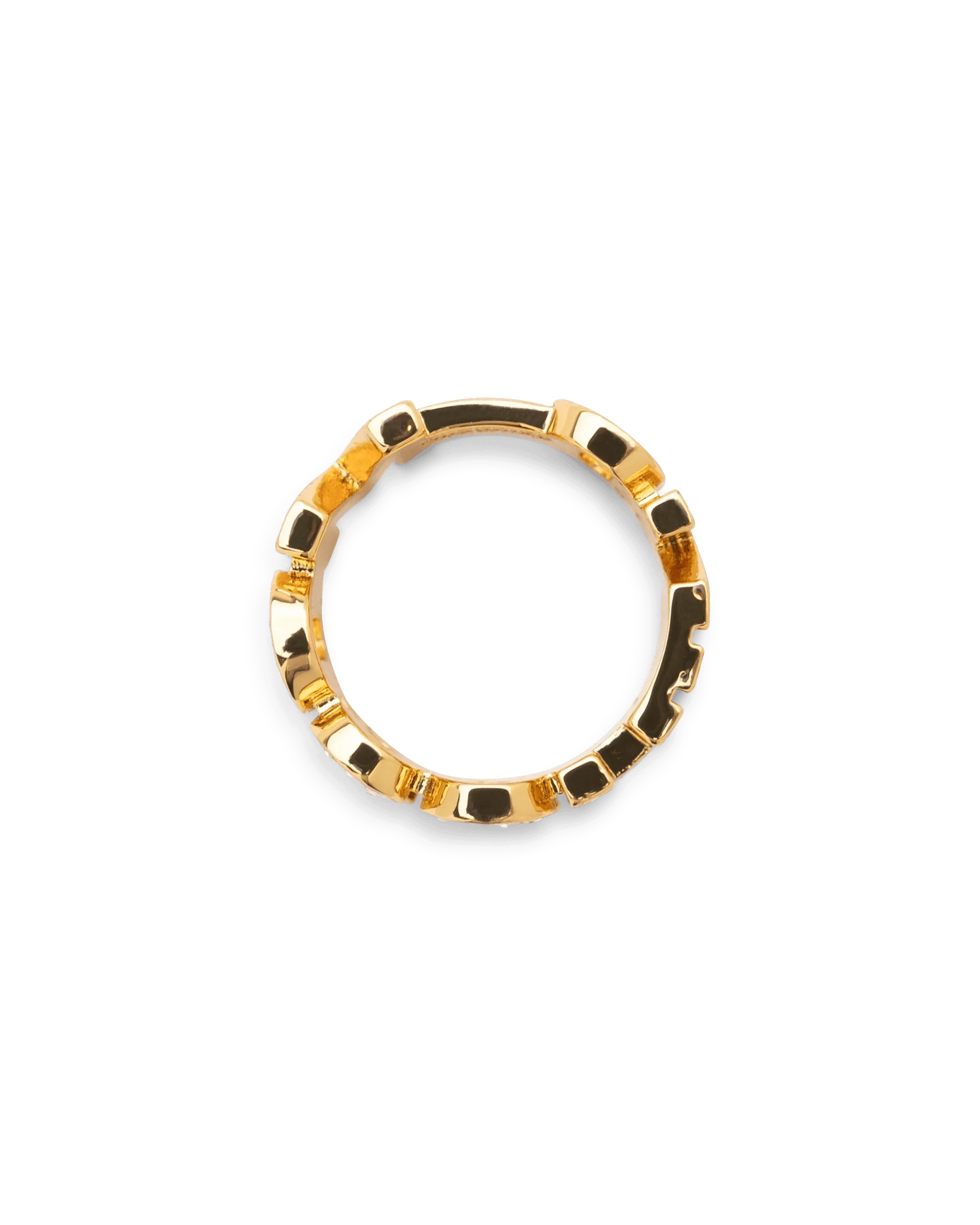 Iced Logo Lettering Embellished Ring
