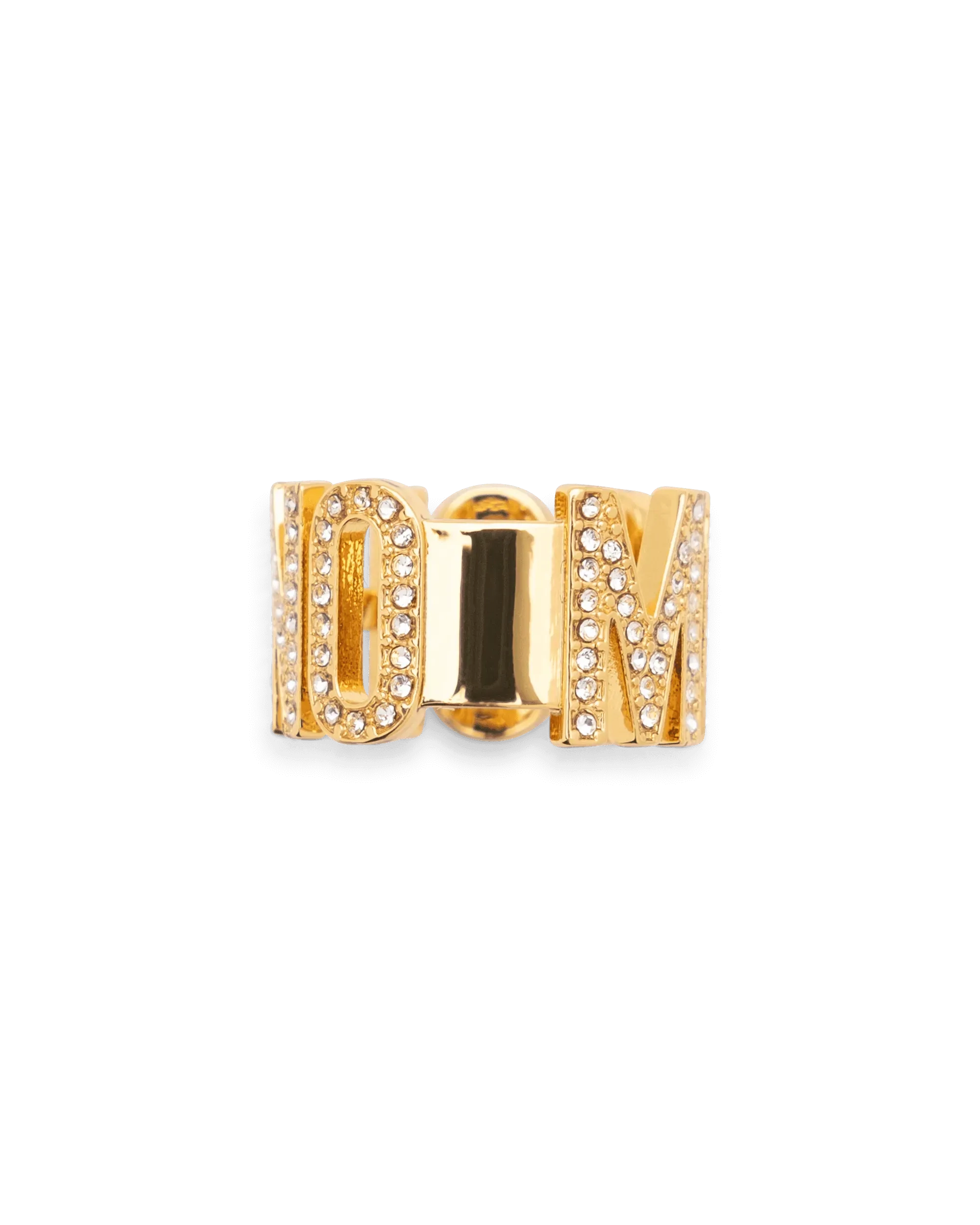 Iced Logo Lettering Embellished Ring