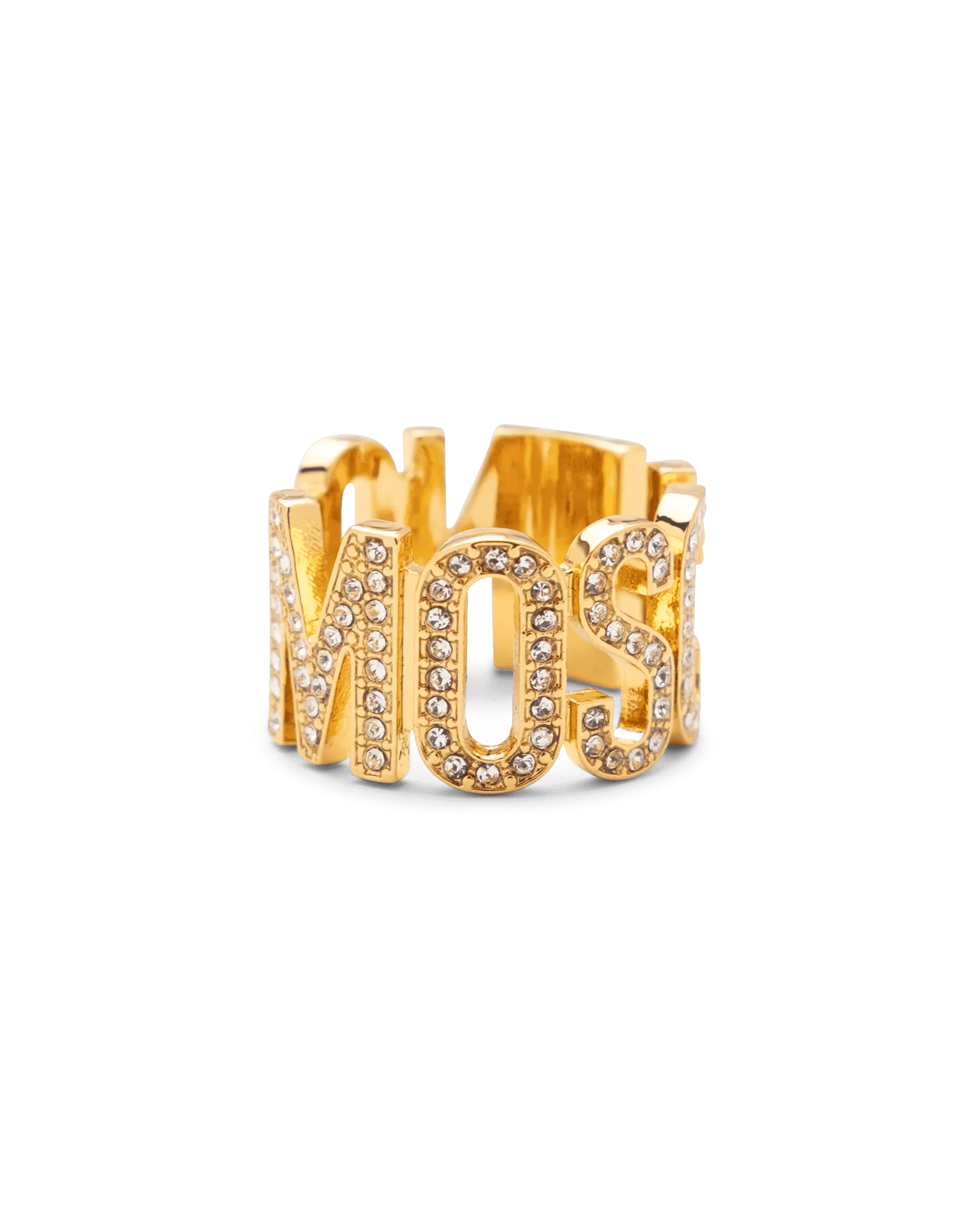 Iced Logo Lettering Embellished Ring