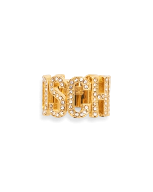 Iced Logo Lettering Embellished Ring