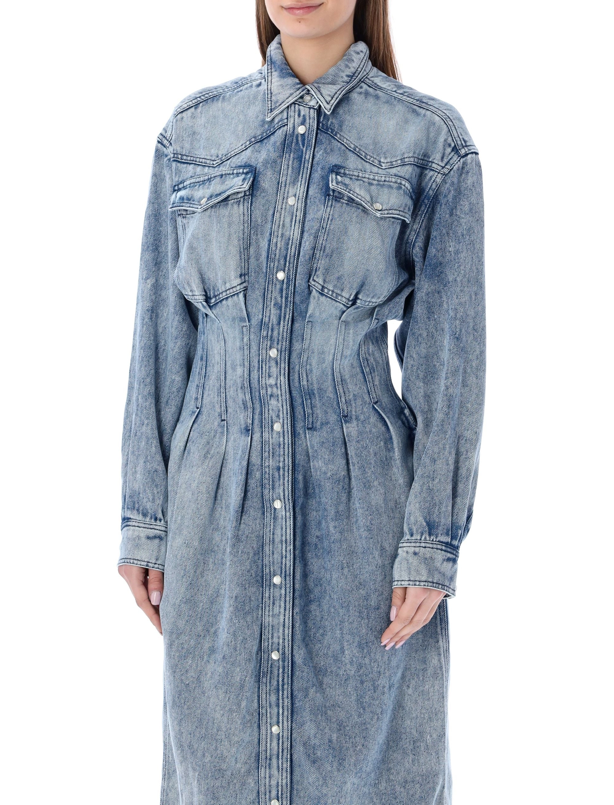 Isabel Marant Étoile Fitted-Waist Midi Denim Dress