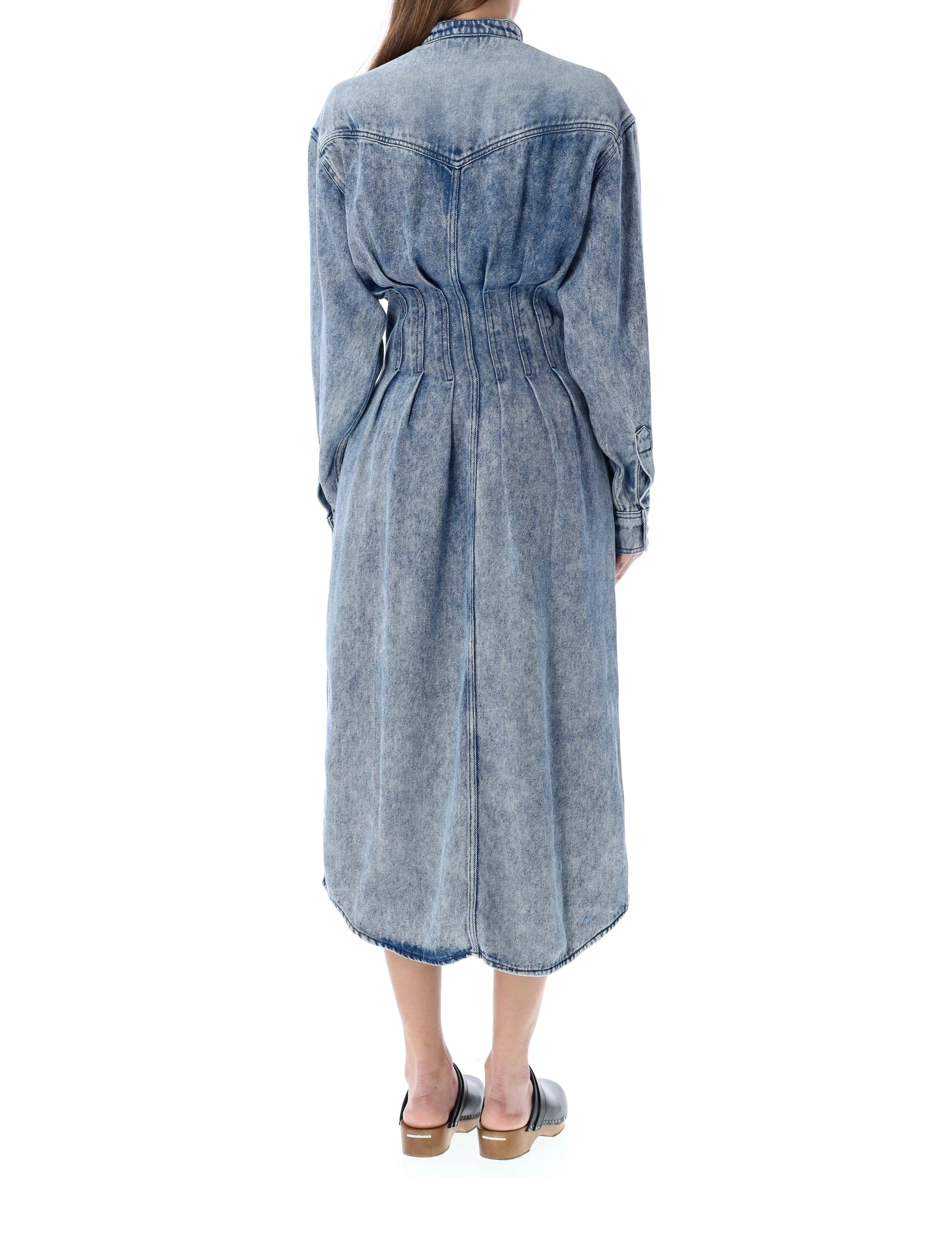 Isabel Marant Étoile Fitted-Waist Midi Denim Dress