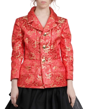 Junya Watanabe Dragon-Print Fitted Button Up Jacket