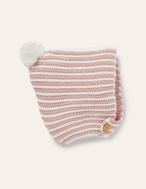 Knitted Bonnet-Vintage Pink/Ivory
