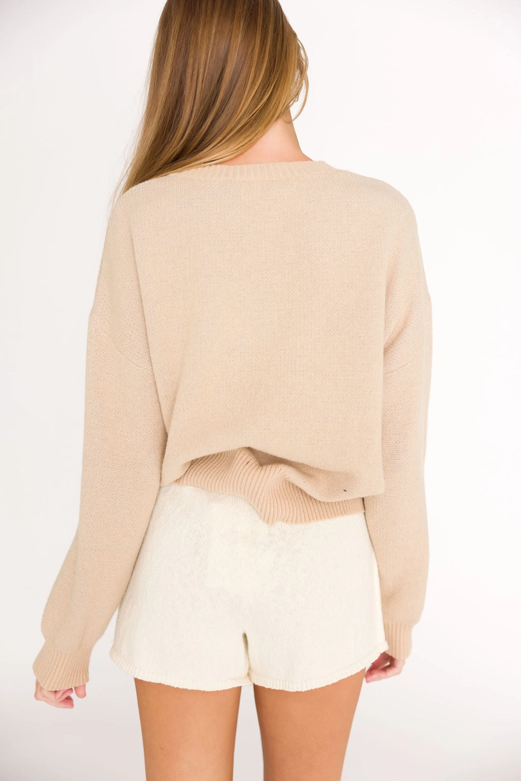 Lake Tahoe Ski Graphic Oversized Sweater in Beige