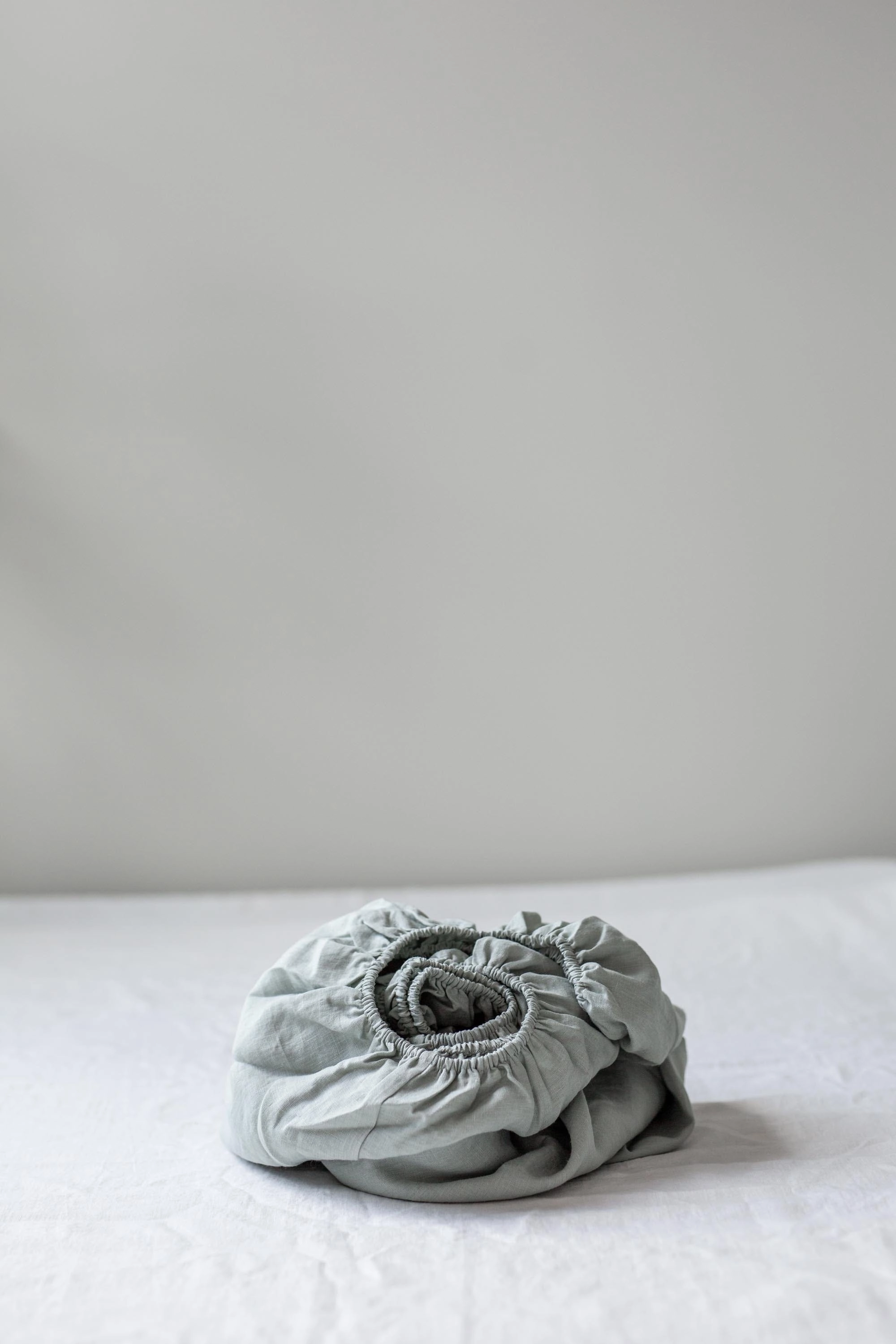 Linen Fitted Sheet | Sage Green