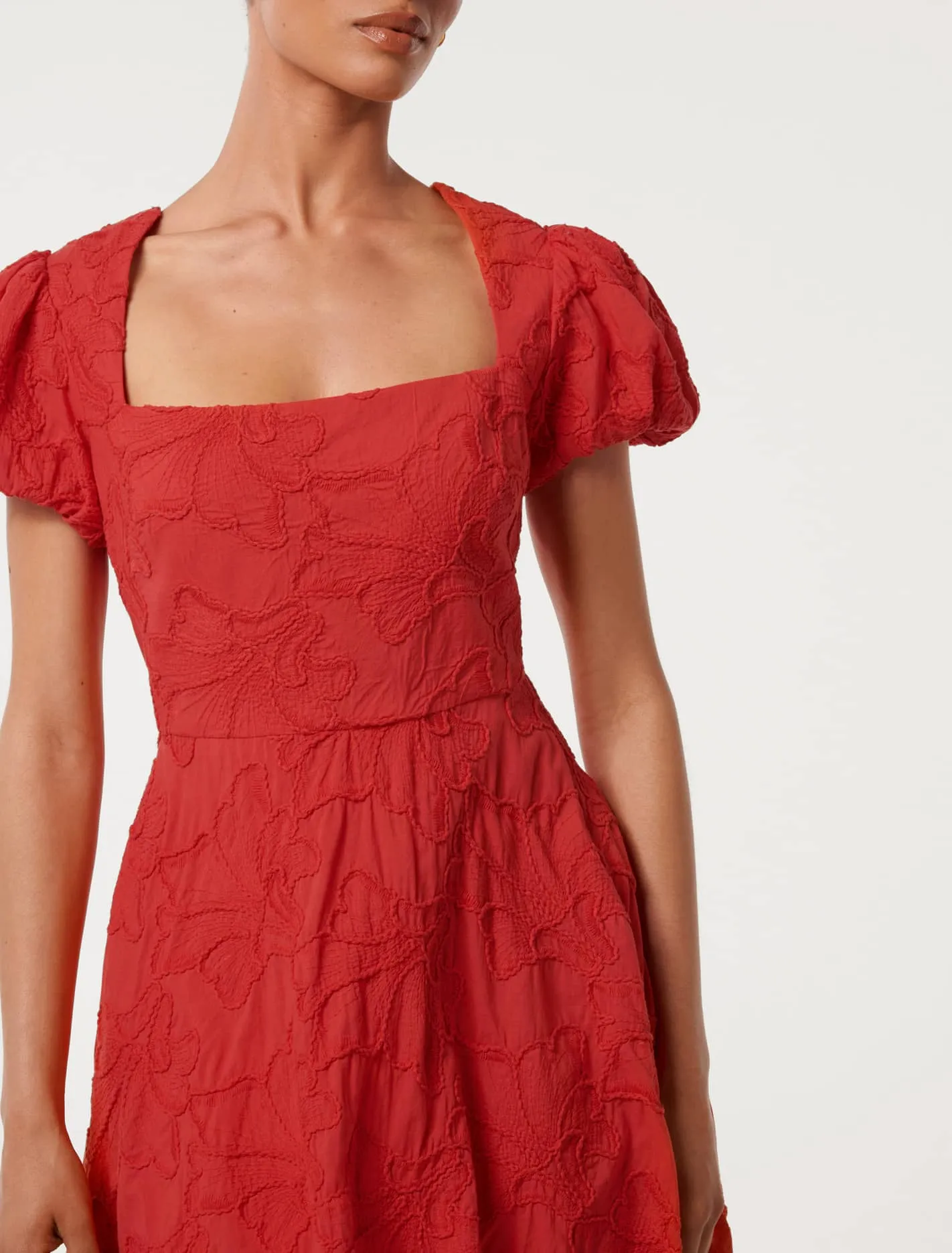 Maeve Petite Bubble Hem Broderie Mini Dress