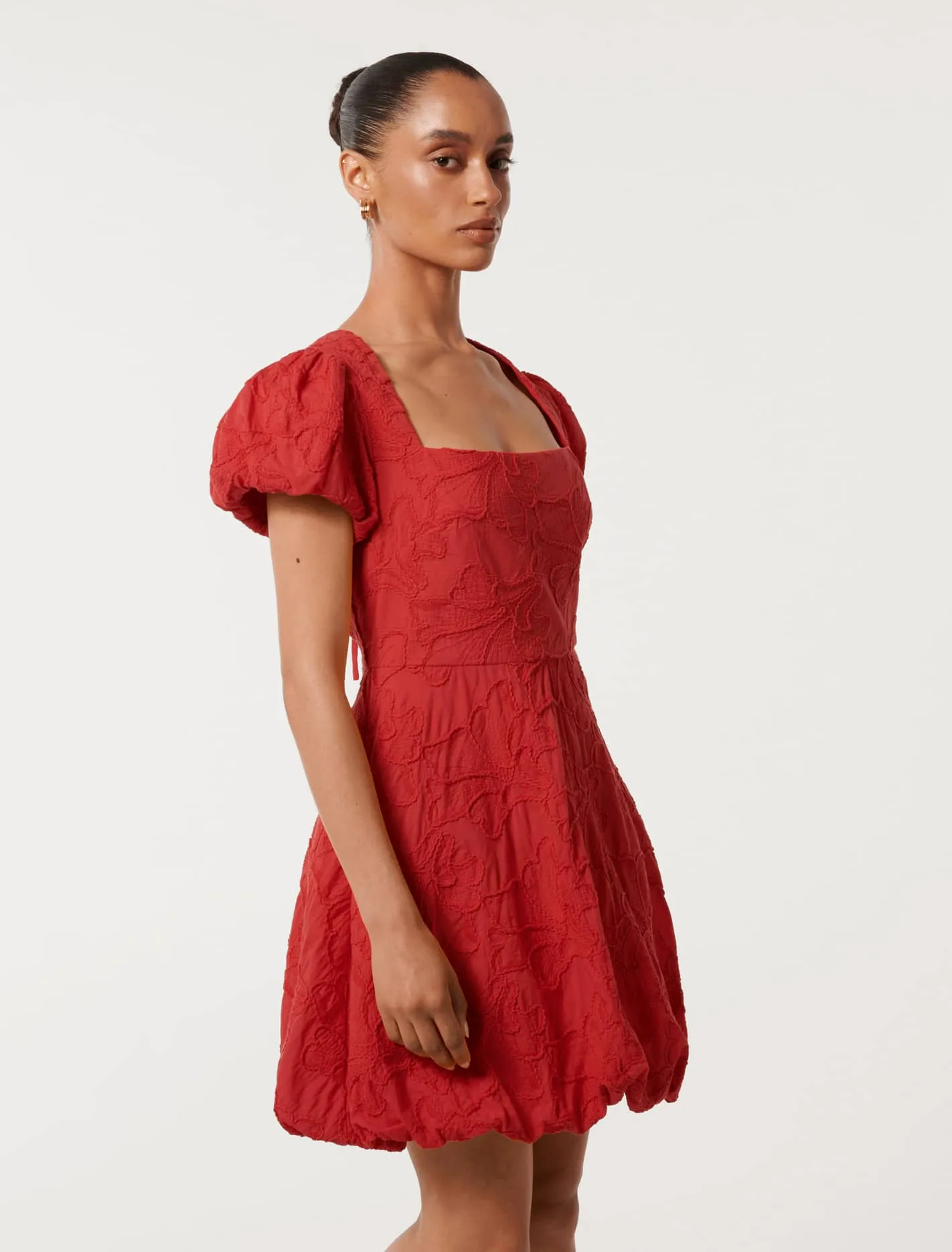 Maeve Petite Bubble Hem Broderie Mini Dress