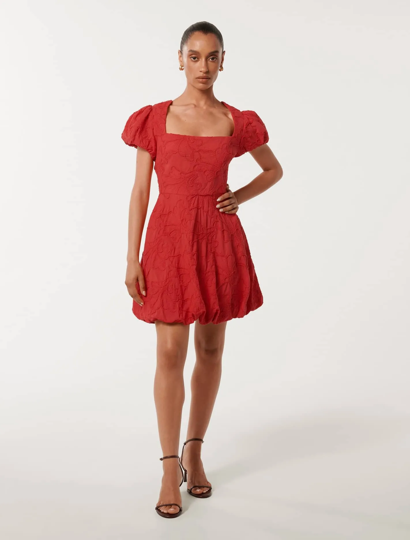 Maeve Petite Bubble Hem Broderie Mini Dress