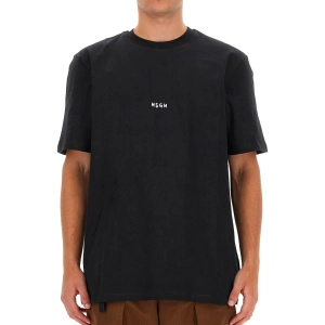 Men's Msgm Brush Stroke Micrologo Print Black