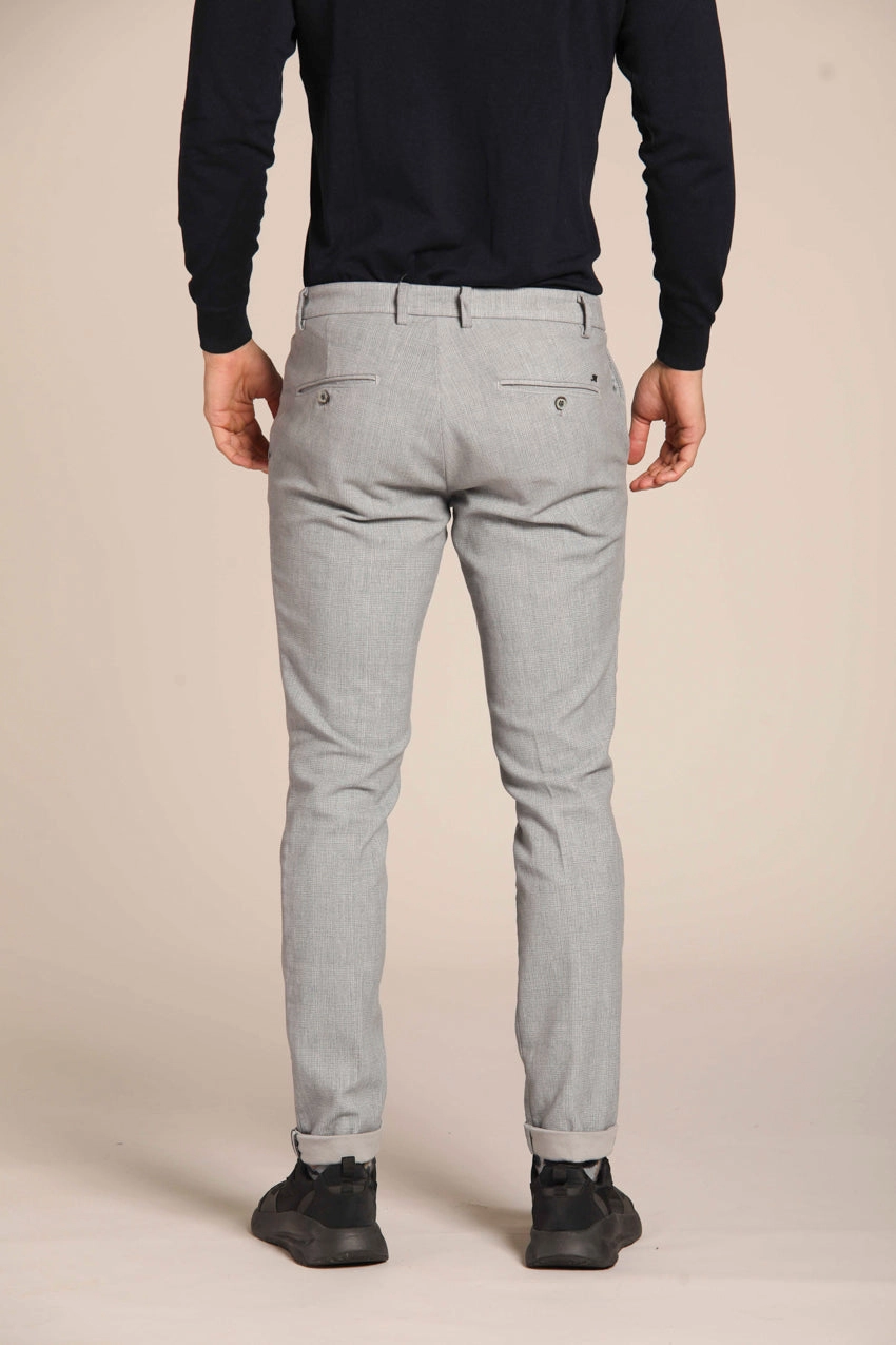 Milano men's chino pants in cotton stretch  with galles print extra slim fit