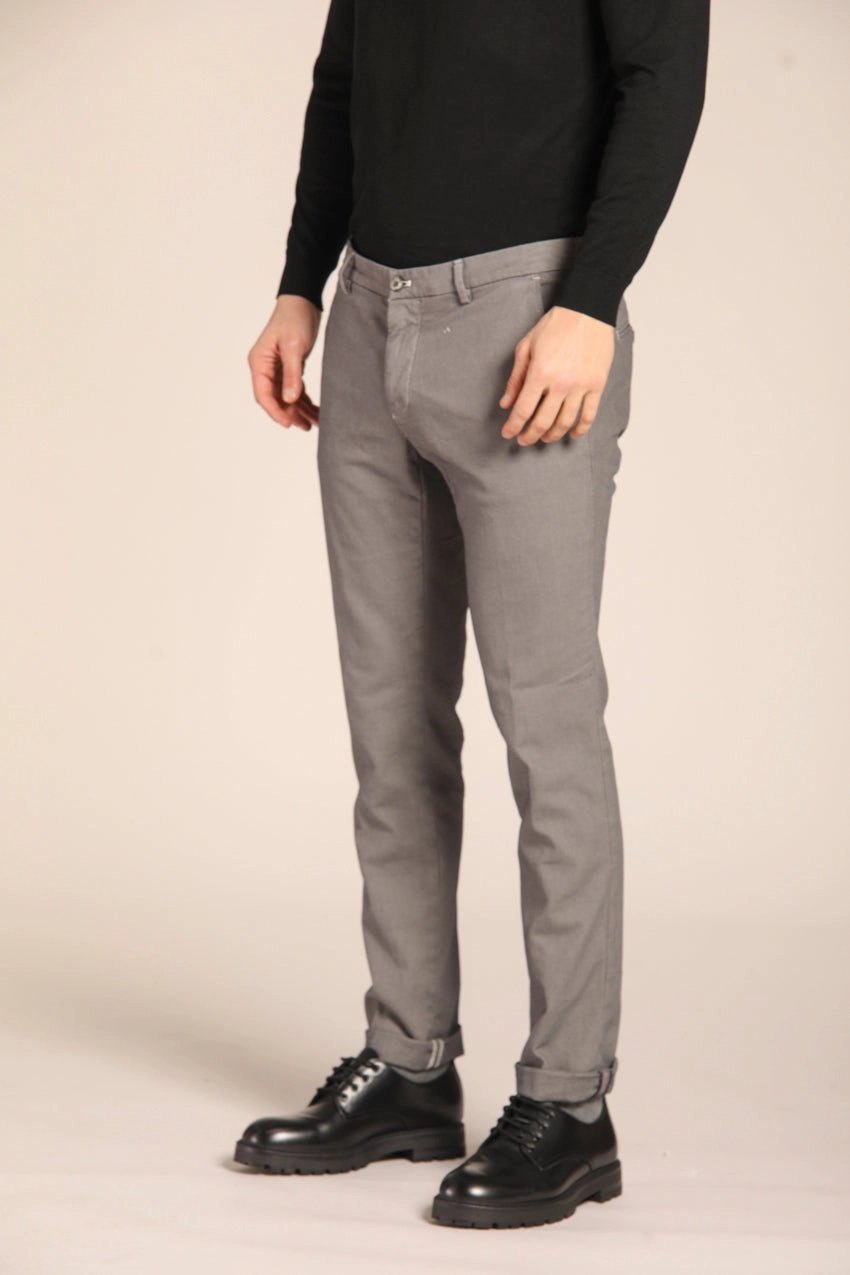 Milano men's chino pants with partridge eye pattern Extra Slim Fit