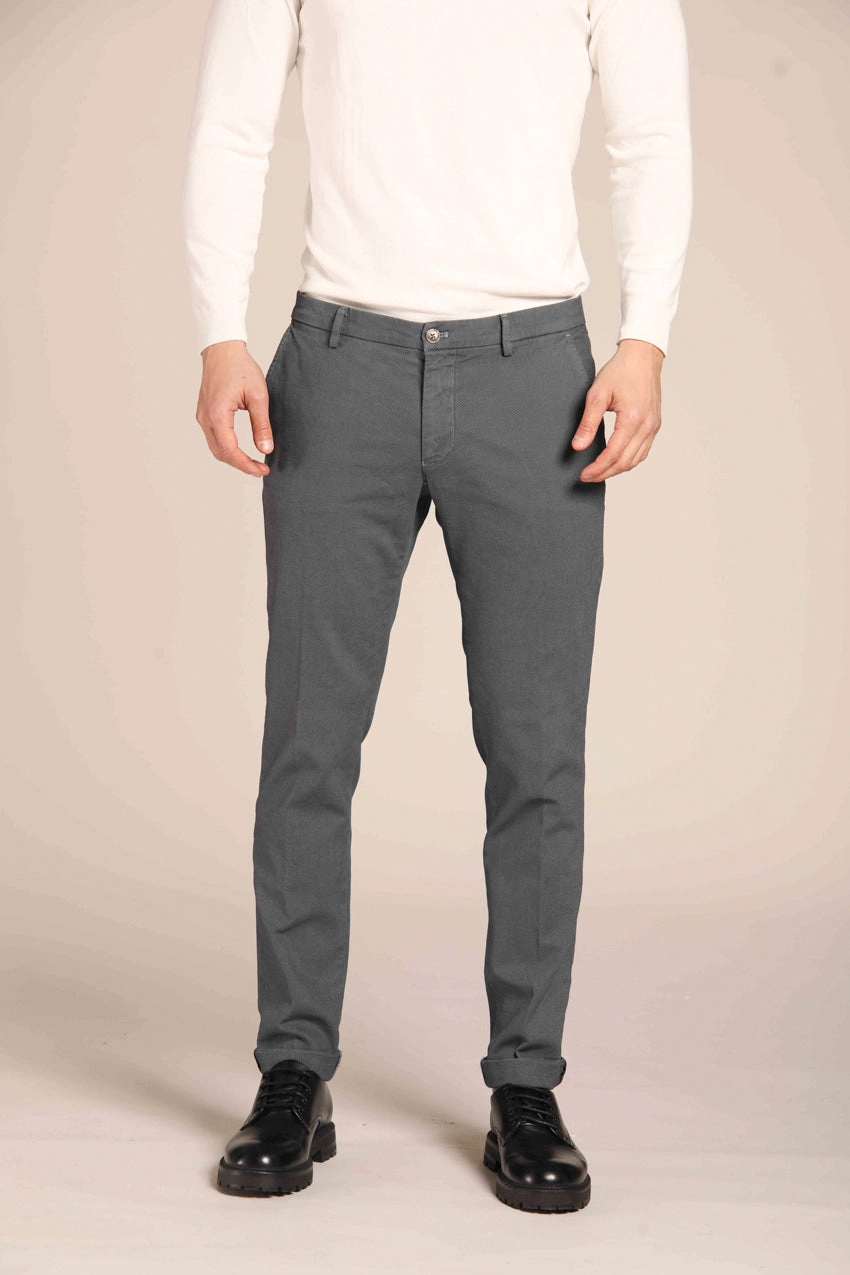 Milano men's chino pants with partridge eye pattern Extra Slim Fit 