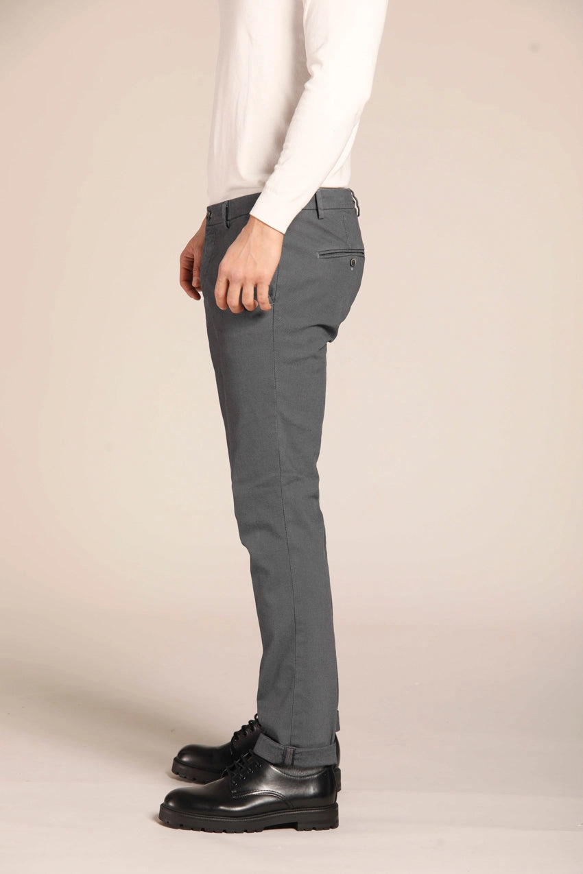 Milano men's chino pants with partridge eye pattern Extra Slim Fit 
