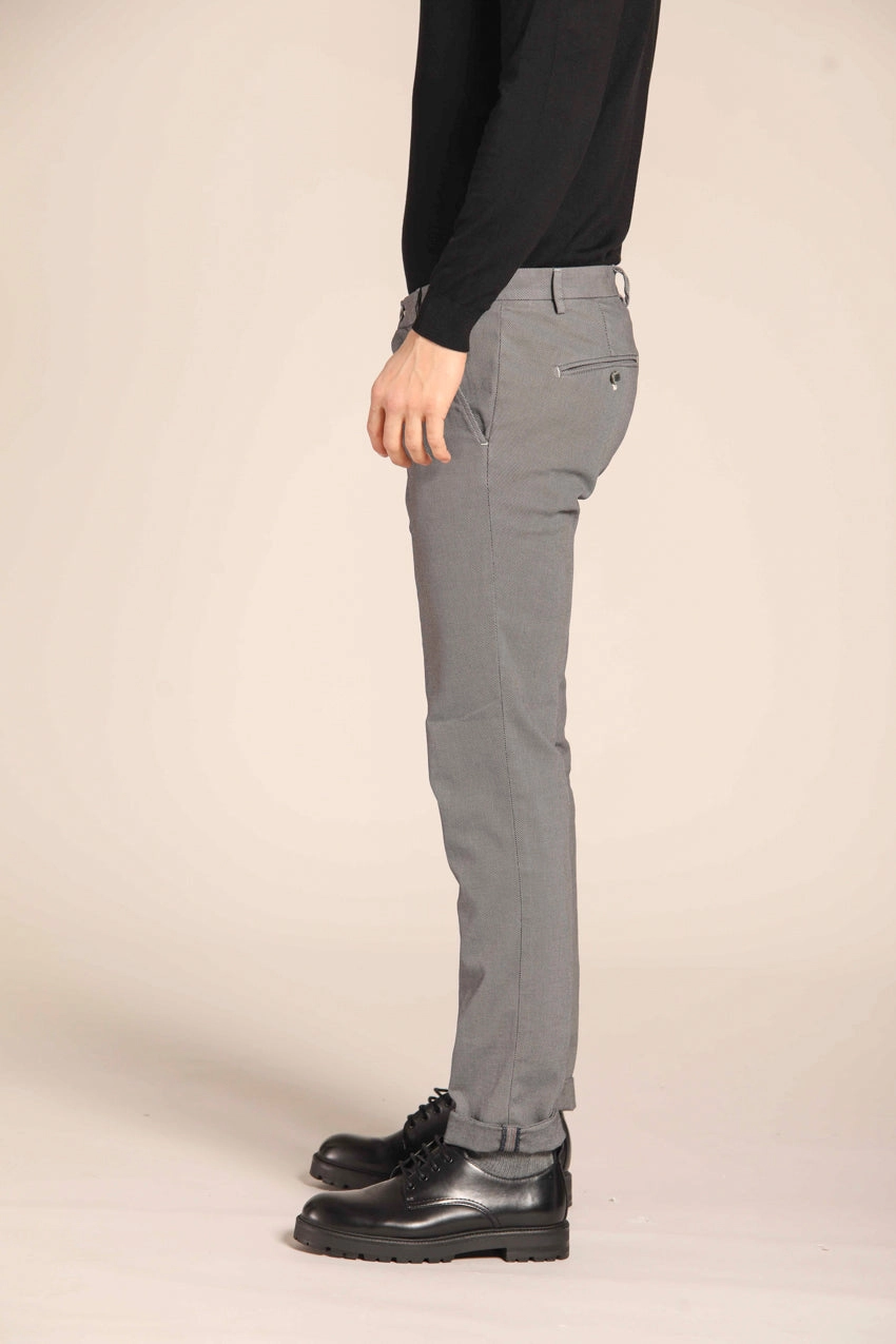 Milano men's chino pants with partridge eye pattern Extra Slim Fit