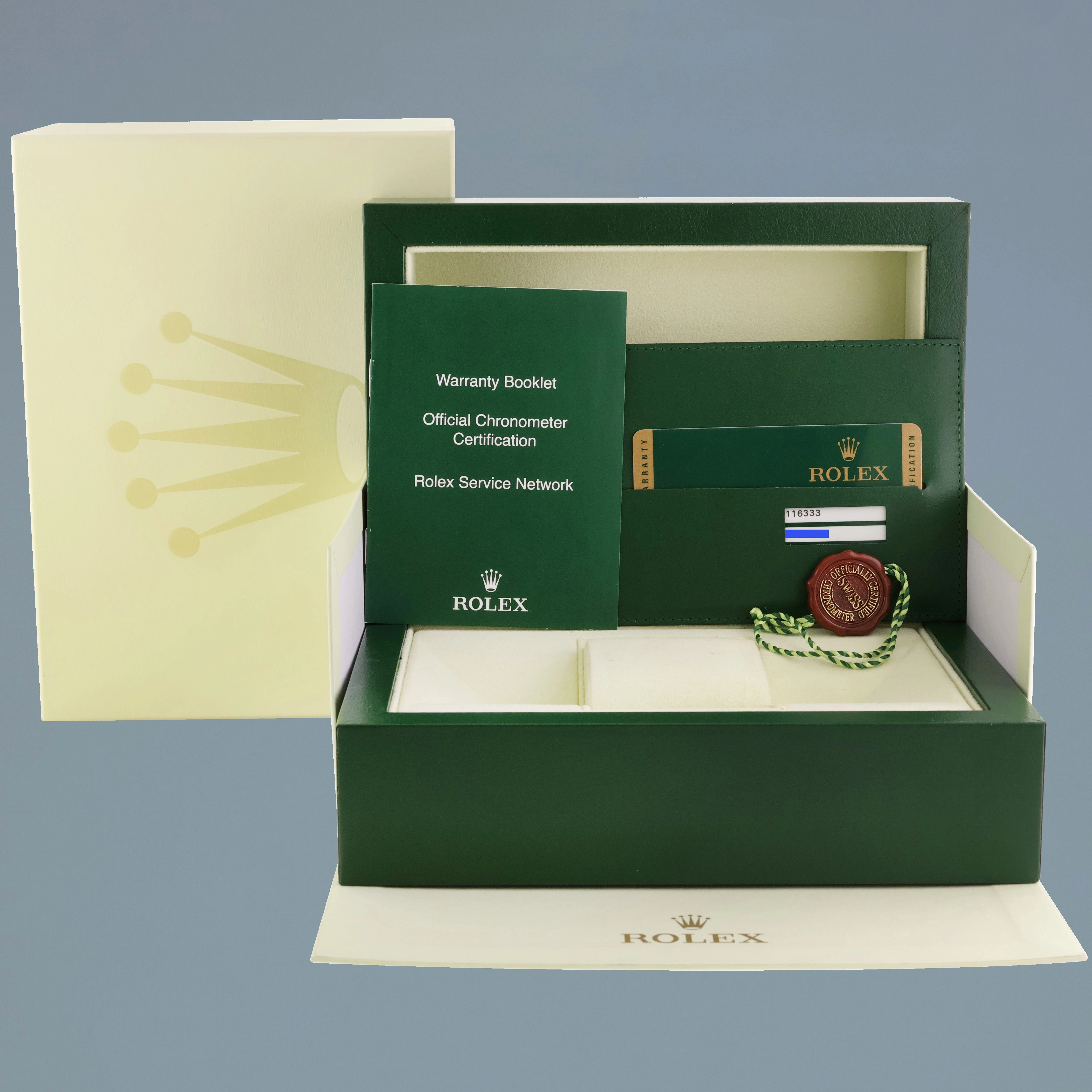 MINT PAPERS Rolex Datejust II 2 Ivory Stick 116333 Two-Tone Yellow Gold Watch Box