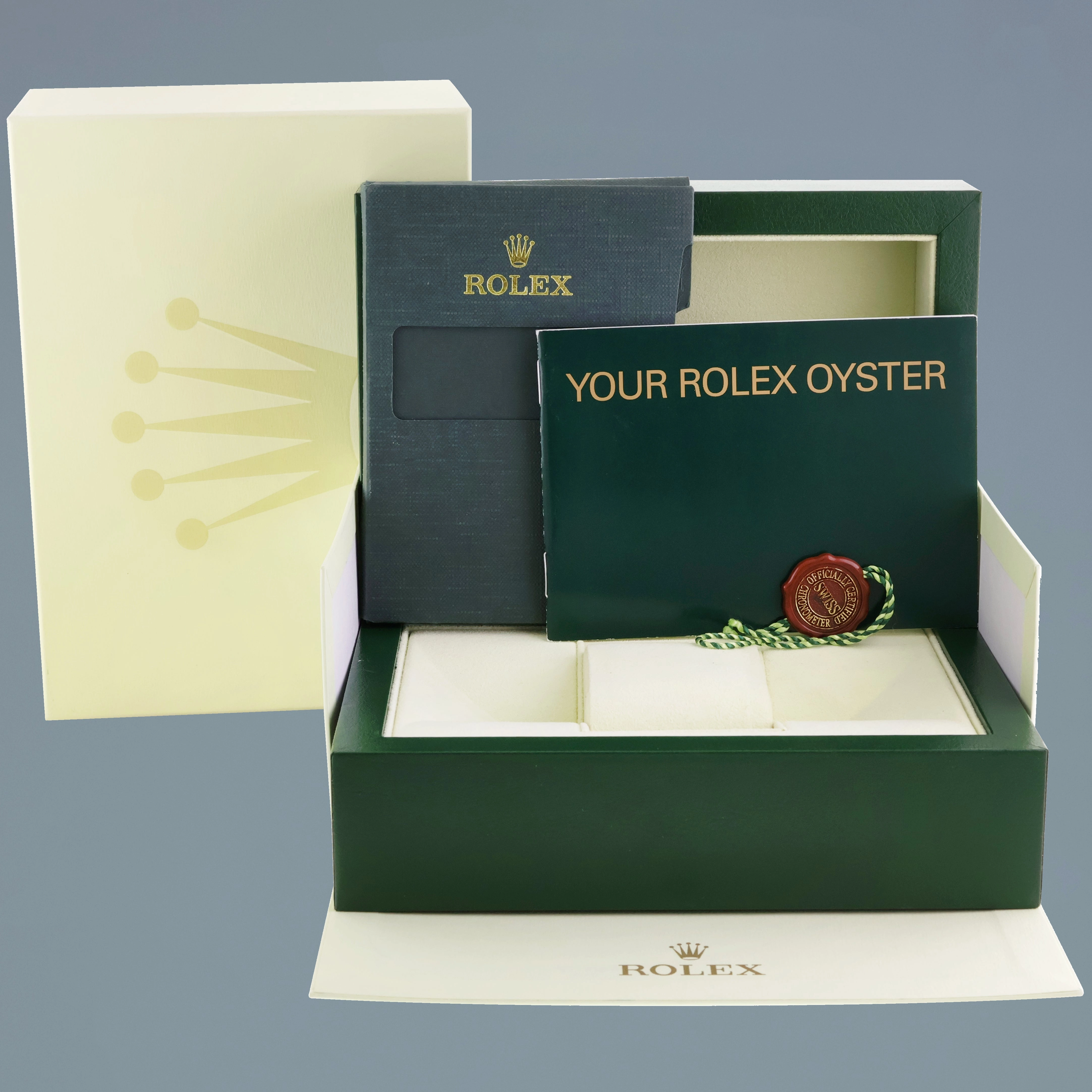 MINT Rolex Daytona 116523 Two Tone Champagne Chrono Yellow Gold Watch Box